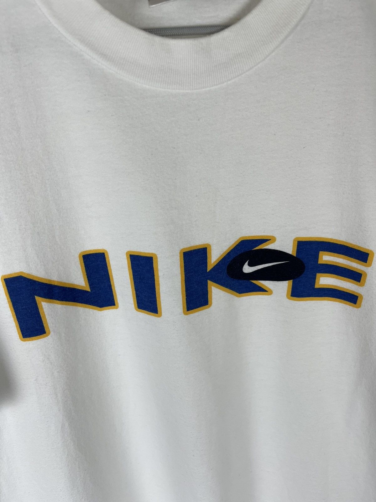 Nike × Vintage Nike Vintage 90s big logo swoosh white tee shirt Size US S / EU 44-46 / 1 - 8 Thumbnail