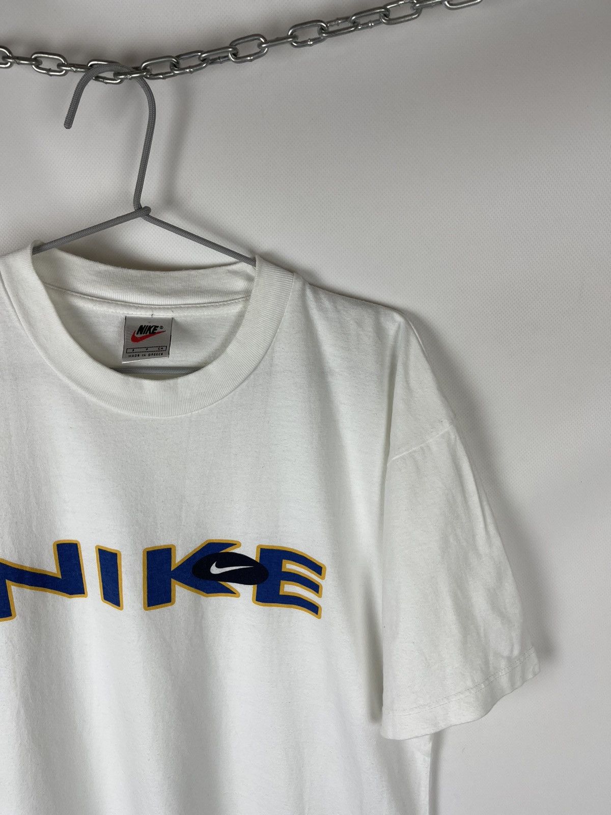 Nike × Vintage Nike Vintage 90s big logo swoosh white tee shirt Size US S / EU 44-46 / 1 - 3 Thumbnail