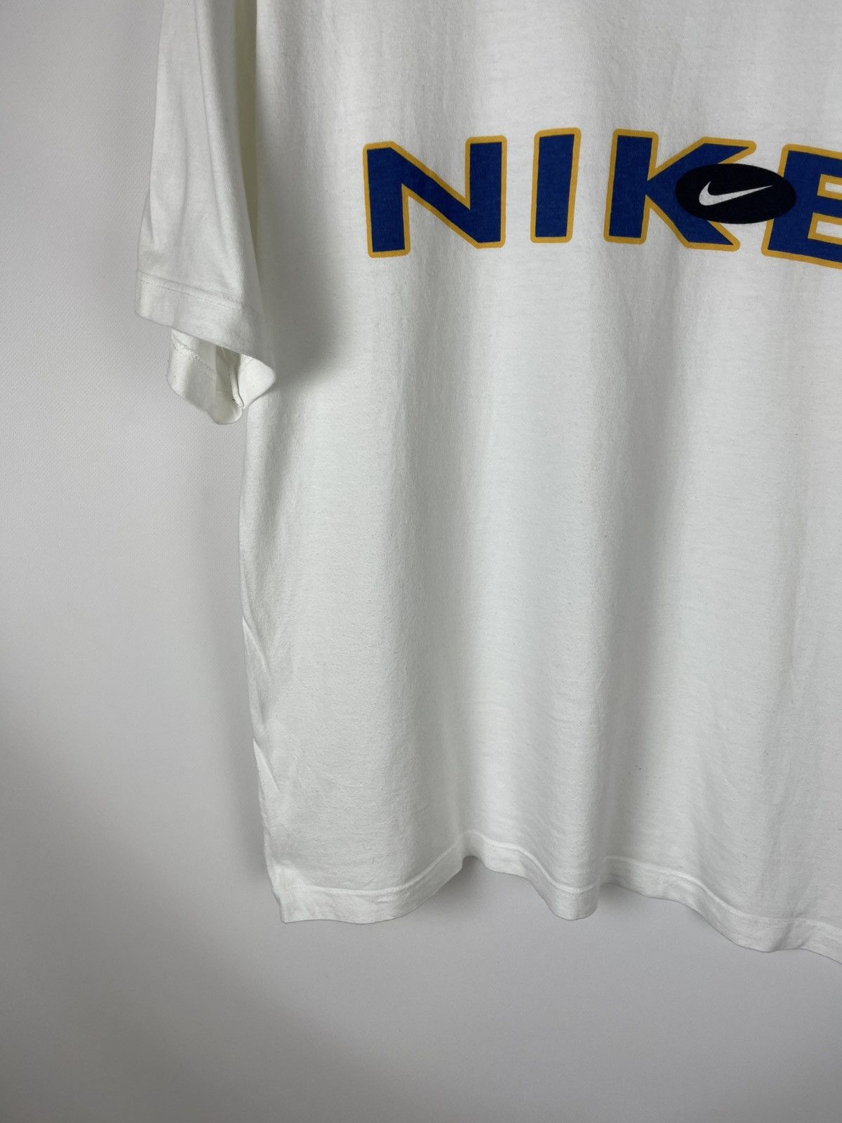 Nike × Vintage Nike Vintage 90s big logo swoosh white tee shirt Size US S / EU 44-46 / 1 - 4 Thumbnail