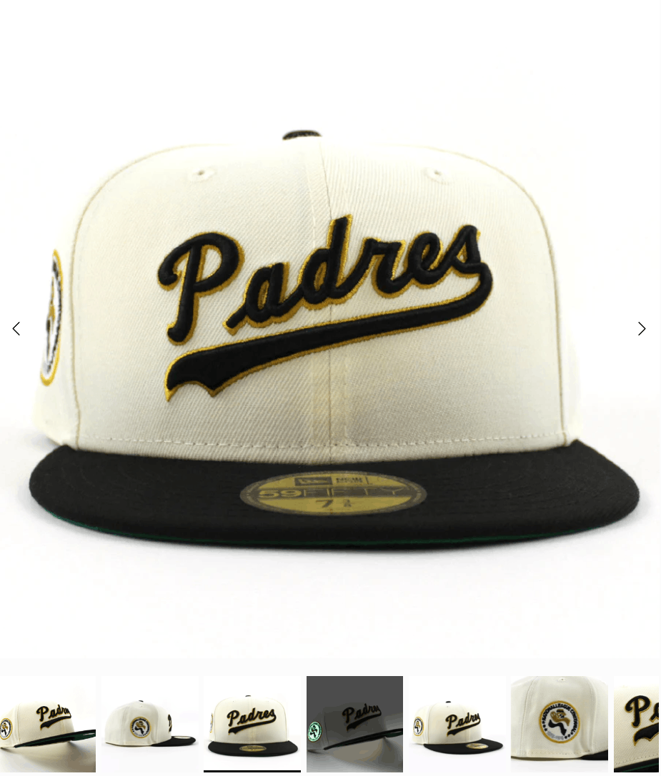 MLB × New Era 7 1/8 White Black Script San Diego Padres Two 2 Tone Chrome Size ONE SIZE - 9 Thumbnail