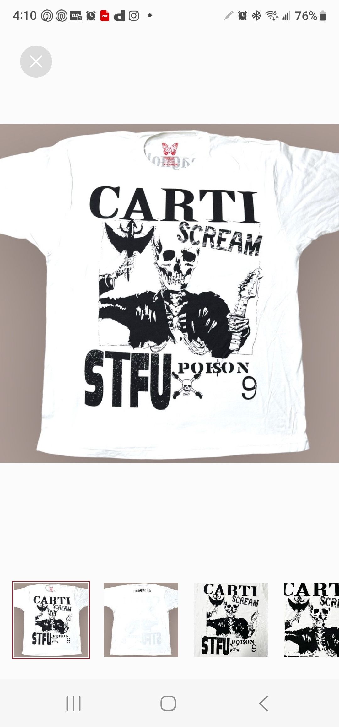Playboi Carti 100% AUTHENTIC PLAYBOI CARTI MAGNOLIA DROP T-SHIRT LARGE Size US L / EU 52-54 / 3 - 12 Thumbnail