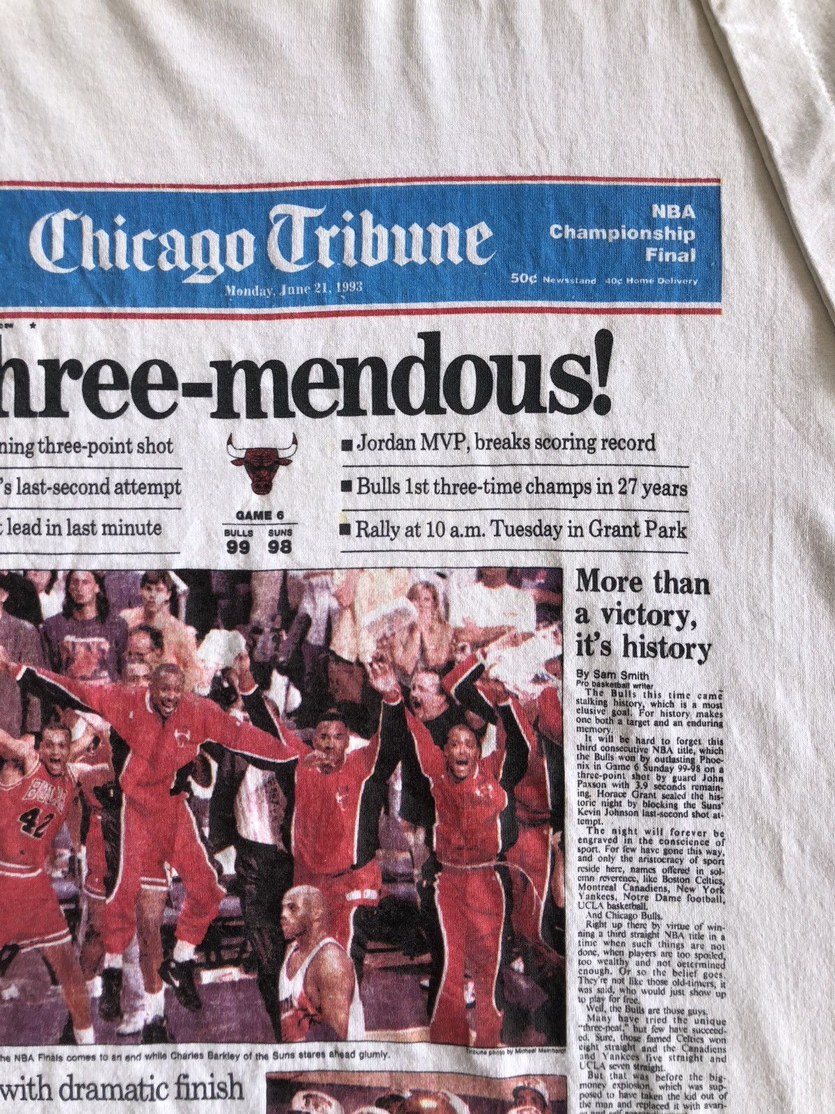 NBA Vintage 1993 Chicago Bulls T-shirt Size US M / EU 48-50 / 2 - 16 Thumbnail