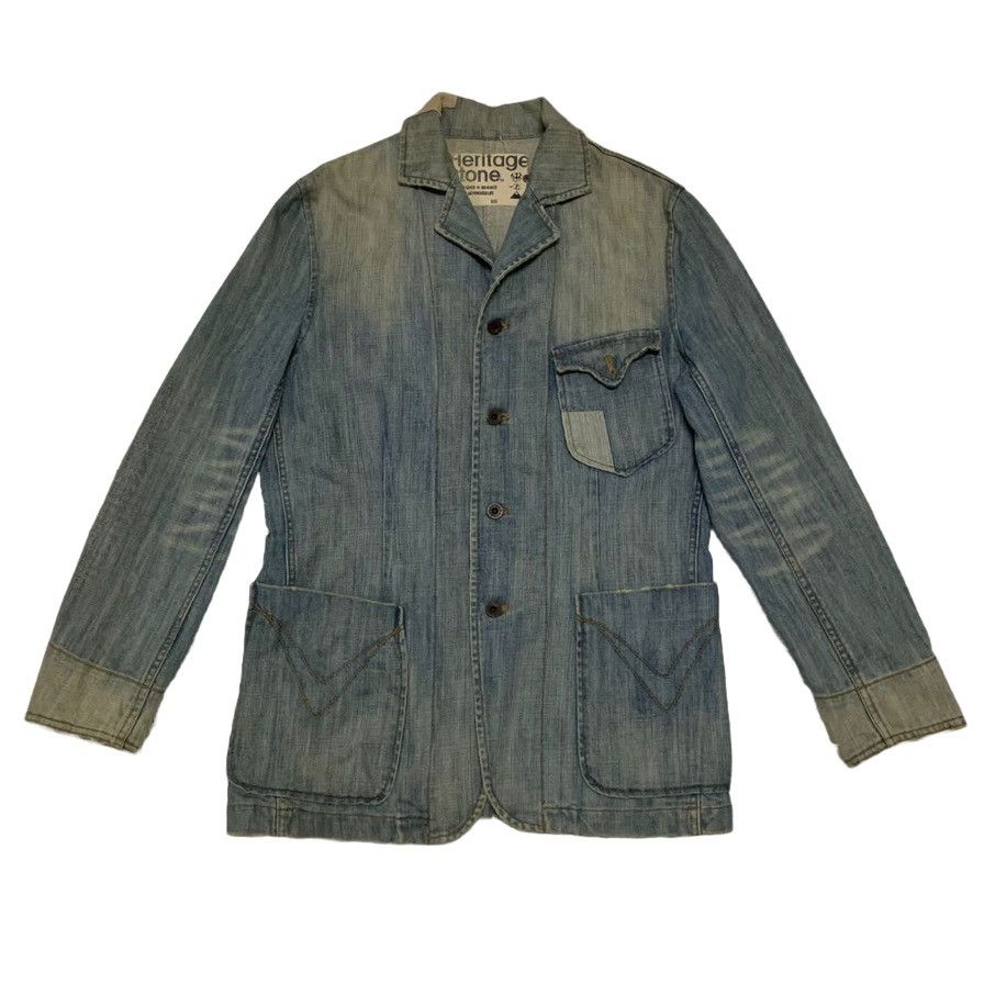 Japanese Brand Vtg Heritage Stone Patch Denim Jacket Size US M / EU 48-50 / 2 - 1 Thumbnail