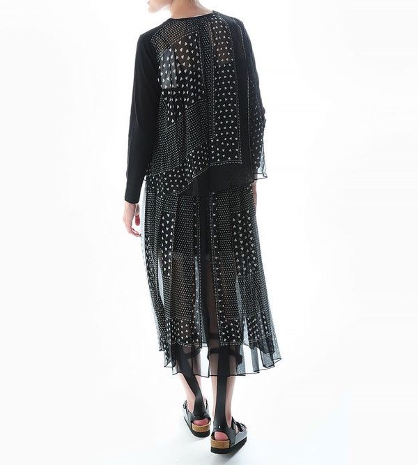 Sacai Sacai Knit Sweater with Heart-Printed Back Dress Size 2 Size XS / US 0-2 / IT 36-38 - 2 Thumbnail