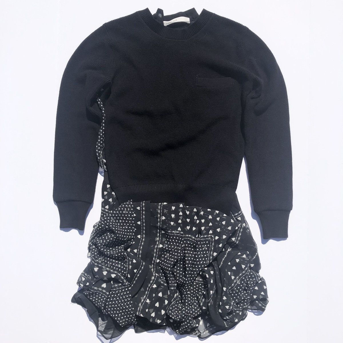 Sacai Sacai Knit Sweater with Heart-Printed Back Dress Size 2 Size XS / US 0-2 / IT 36-38 - 3 Thumbnail