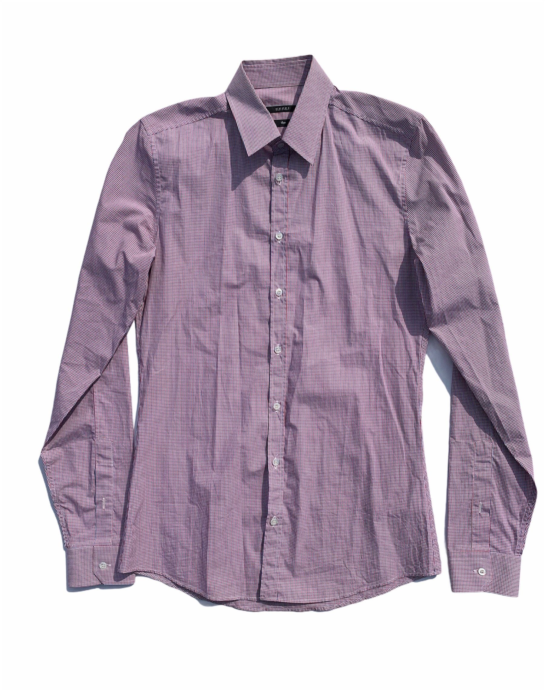 Gucci Gucci Mini Plaid Slim Button Up Shirt Sz 38/15 Size US S / EU 44-46 / 1 - 1 Thumbnail