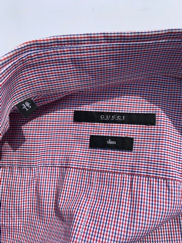 Gucci Gucci Mini Plaid Slim Button Up Shirt Sz 38/15 Size US S / EU 44-46 / 1 - 3 Thumbnail