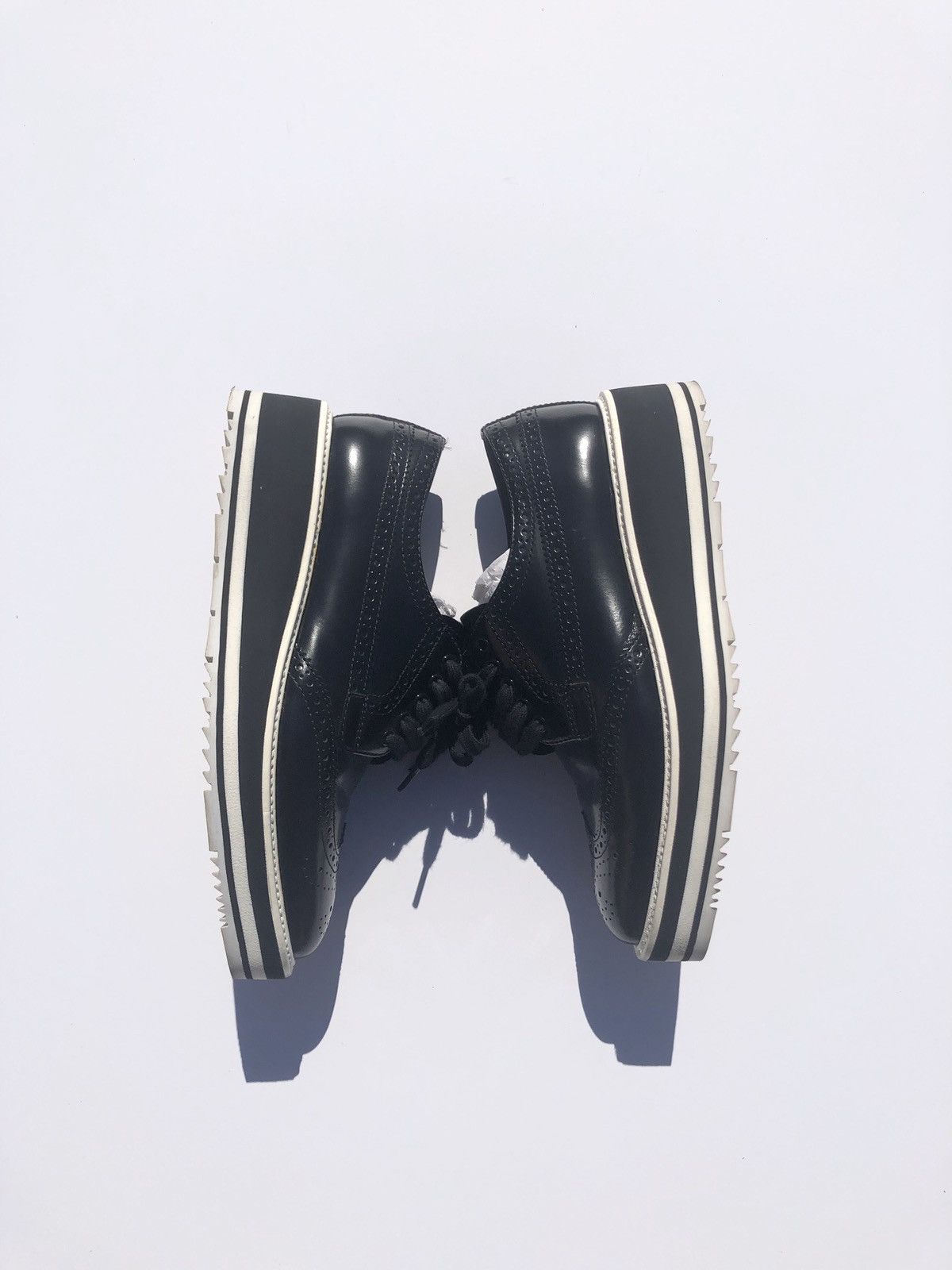 Prada PRADA LEATHER BROGUE PLATFORM CREEPER SHOES SIZE 36.5 Size US 6.5 / IT 36.5 - 6 Thumbnail