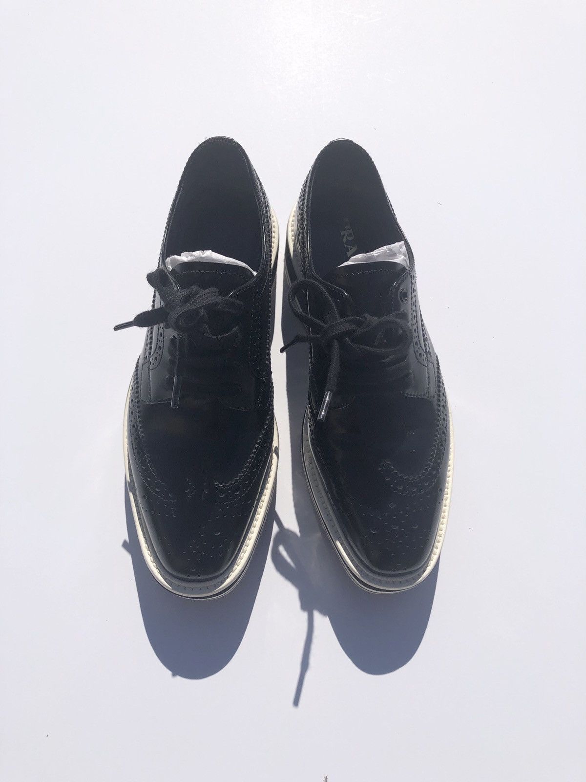 Prada PRADA LEATHER BROGUE PLATFORM CREEPER SHOES SIZE 36.5 Size US 6.5 / IT 36.5 - 4 Thumbnail