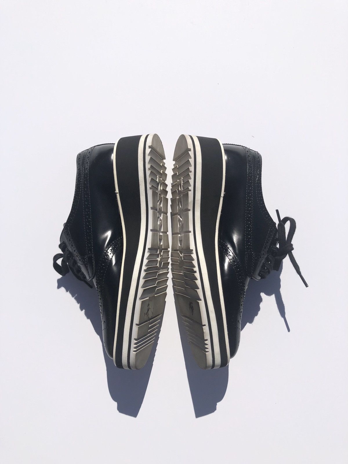 Prada PRADA LEATHER BROGUE PLATFORM CREEPER SHOES SIZE 36.5 Size US 6.5 / IT 36.5 - 5 Thumbnail