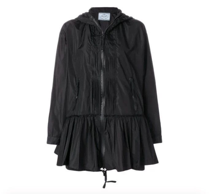 image of Prada Pleated Flare Jacket In Black Size 40 Womens