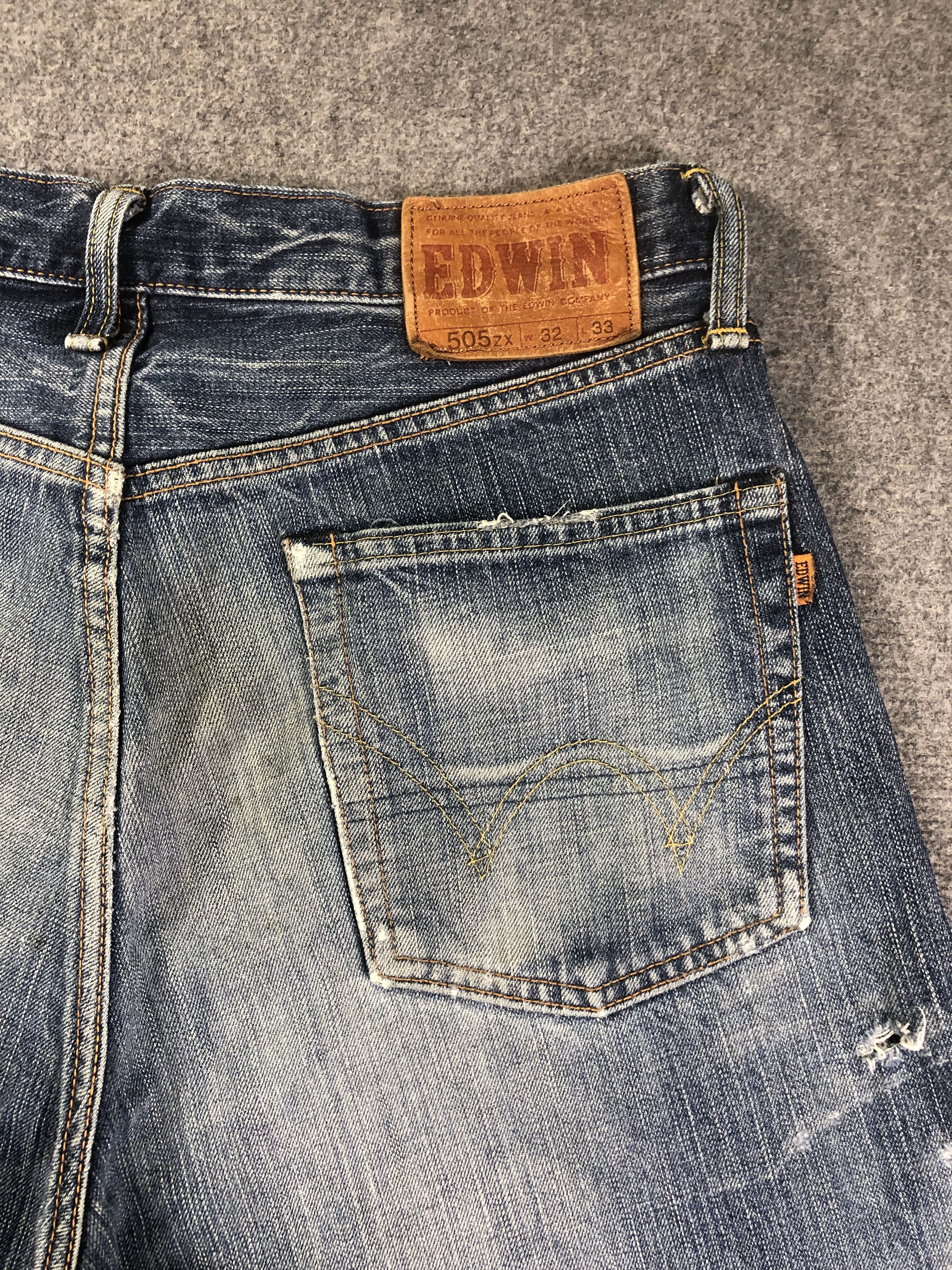 Edwin Wash Blue Edwin 505zx Selvedge Denim Jeans 33x33.5 Size US 33 - 6 Thumbnail