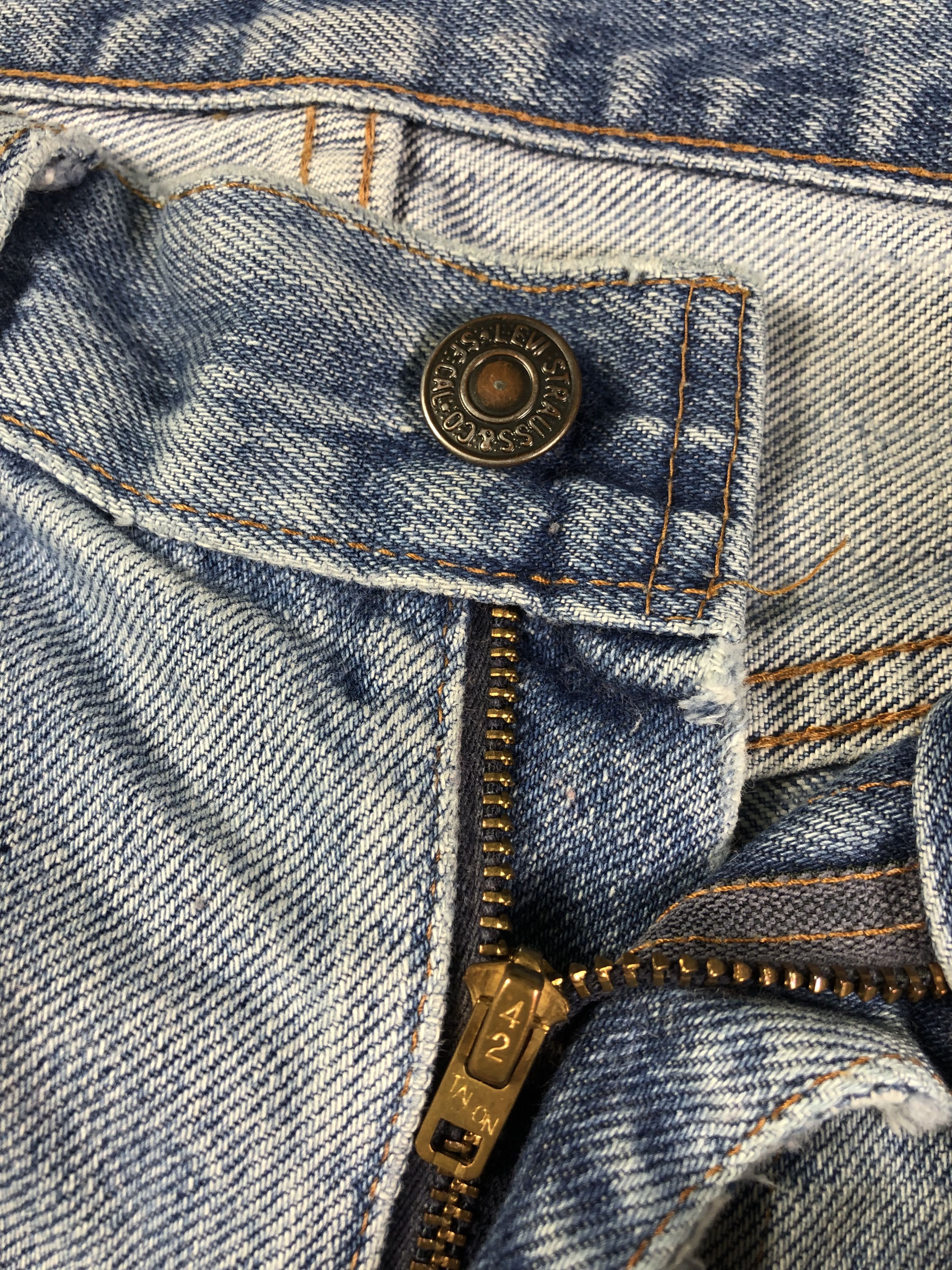 Levi's Wash Blue Vintage Levis Custom Talon 42 Zipper 30x29 Size US 30 / EU 46 - 3 Thumbnail