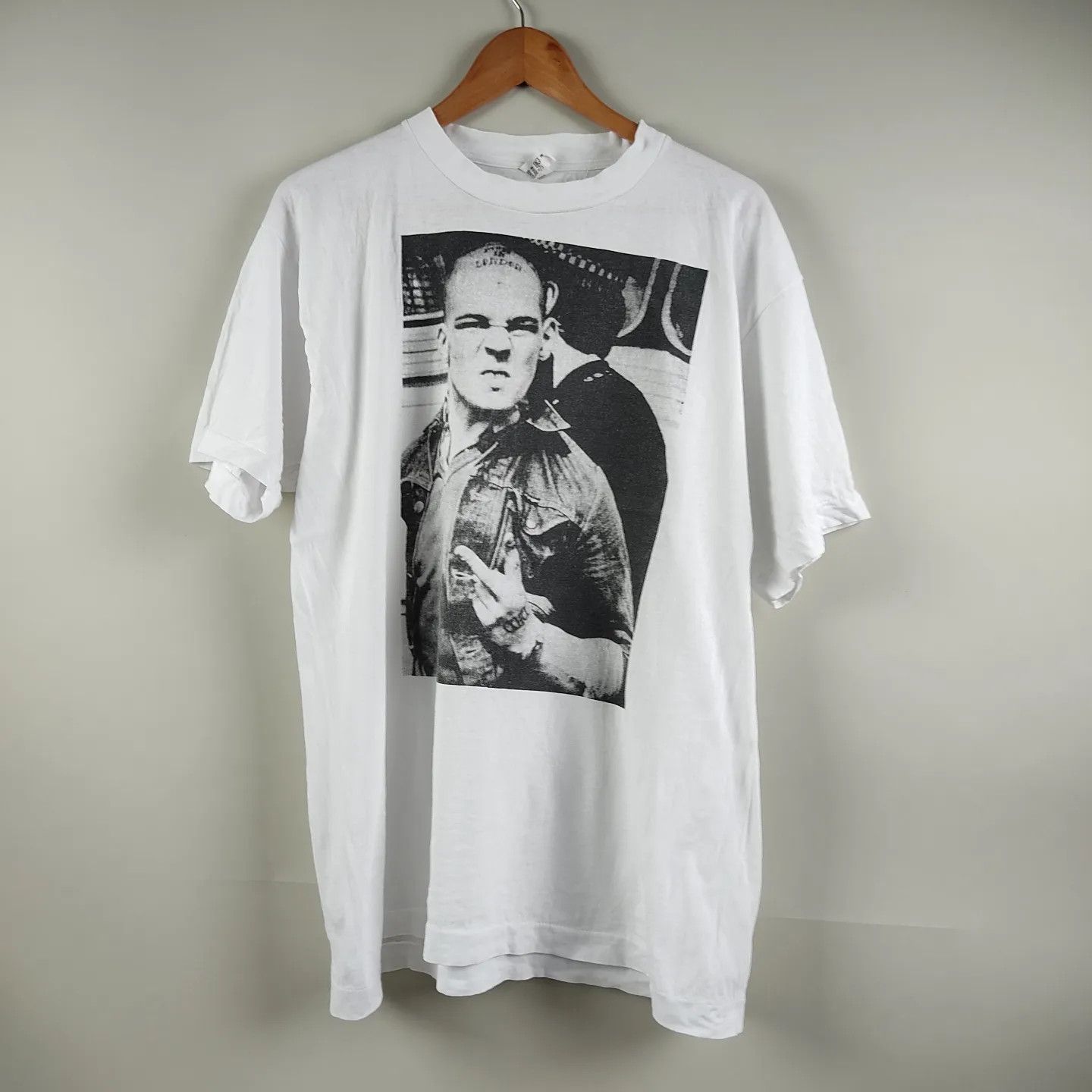 Band Tees × Vintage 90's Skinhead Punk tee Famous John Downing 1980 Photograph Size US XL / EU 56 / 4 - 6 Thumbnail