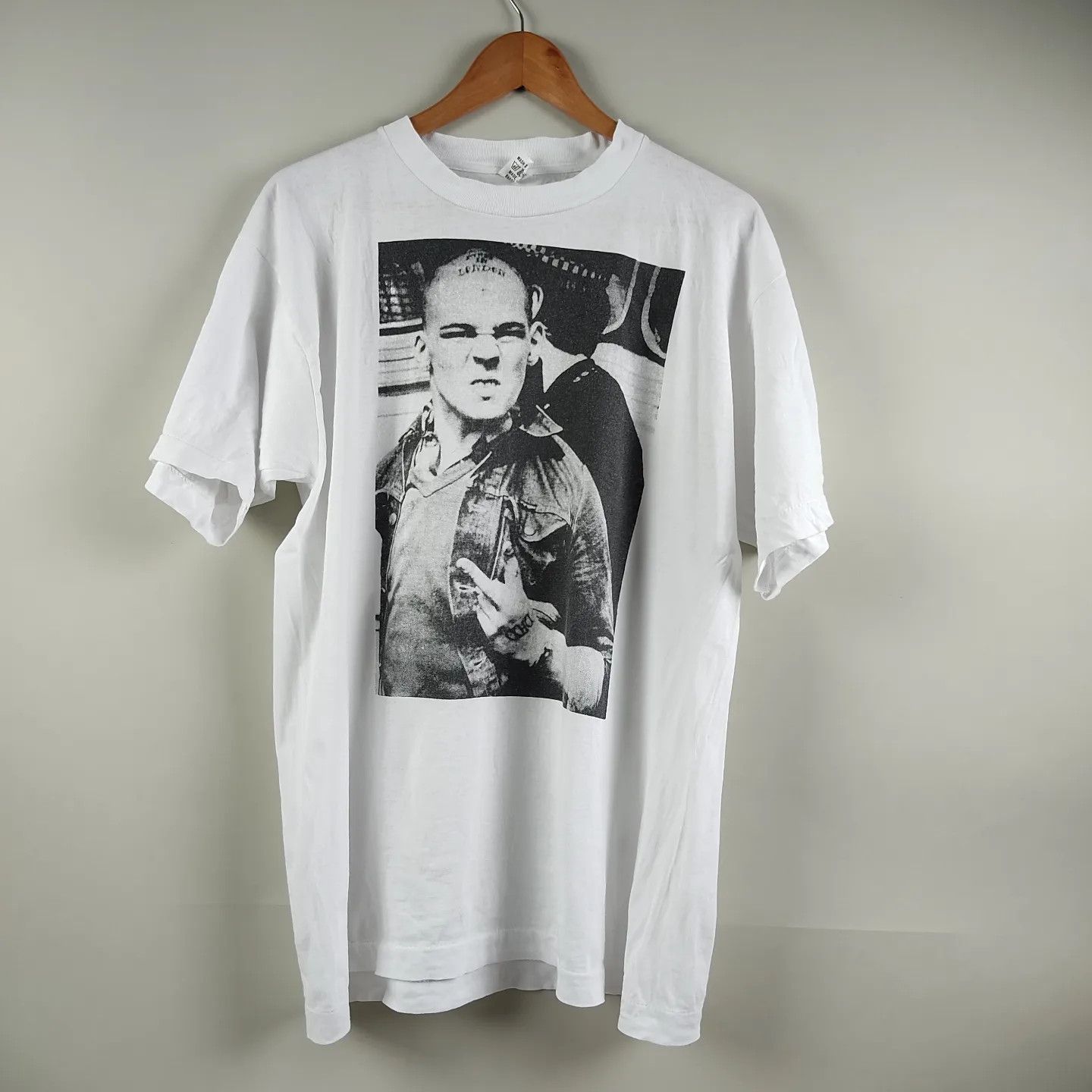 image of Art x Band Tees 90's Skinhead Punk Tee Famous John Downing 1980 Photograph in White, Men's (Size XL