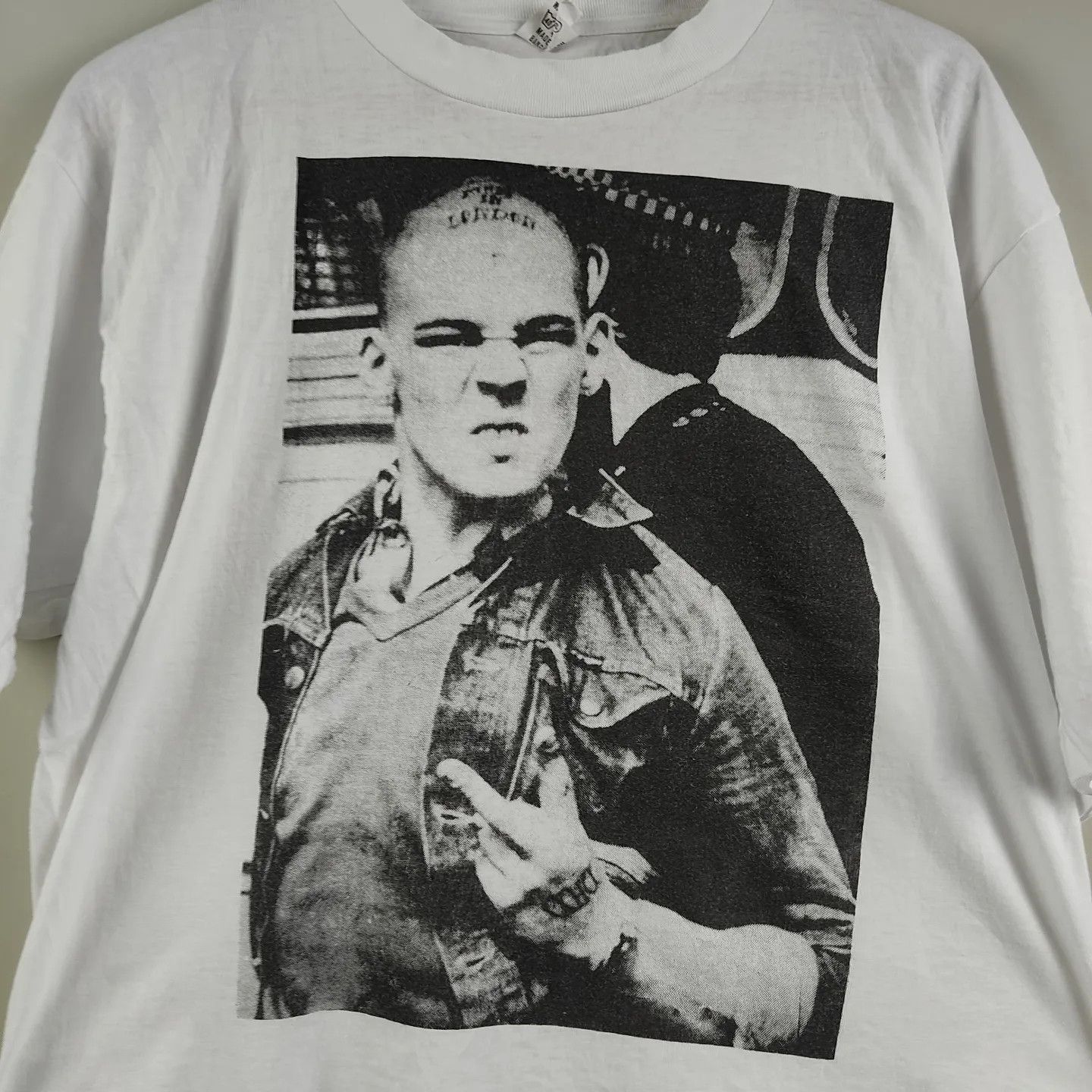 Band Tees × Vintage 90's Skinhead Punk tee Famous John Downing 1980 Photograph Size US XL / EU 56 / 4 - 2 Thumbnail