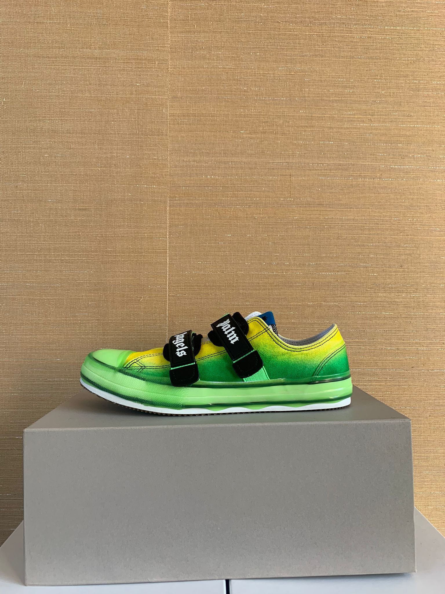 image of Palm Angels Low Top Velcro Vulcanized Sneakers In Green, Men's (Size 11)