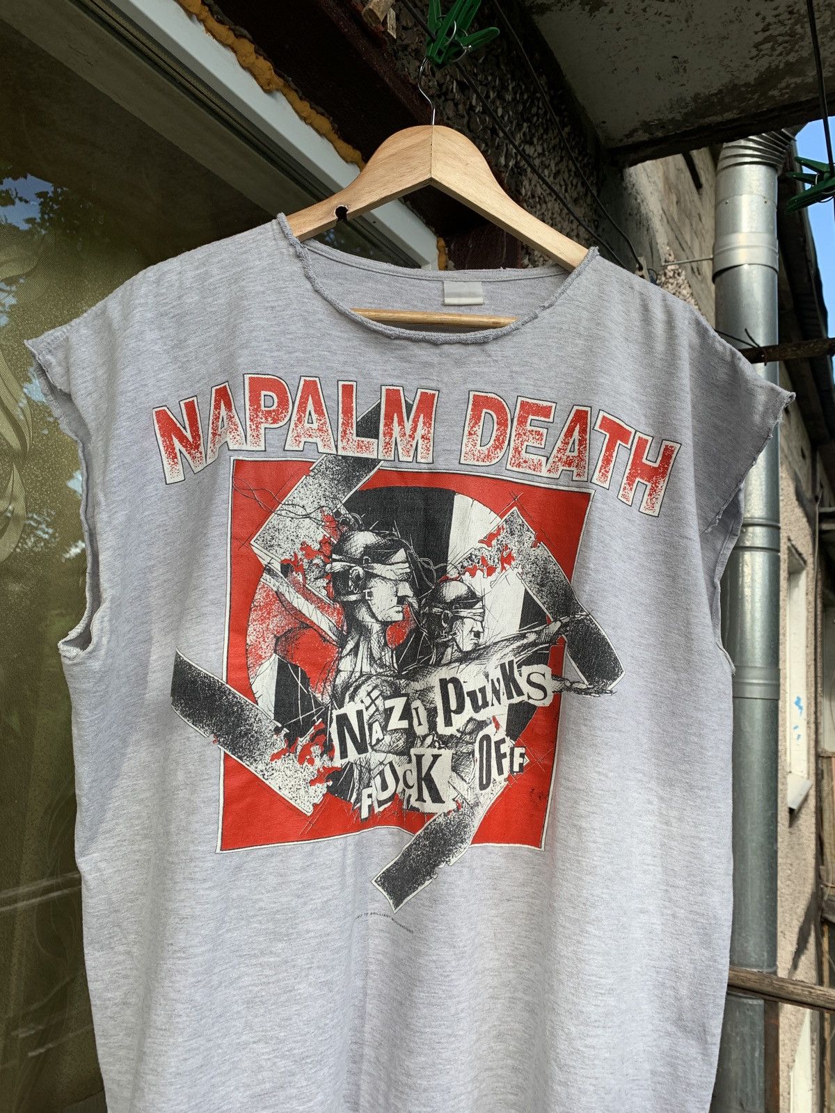 1993 Vintage Napalm Death Nazi Punks Fuck Off Sleeveles