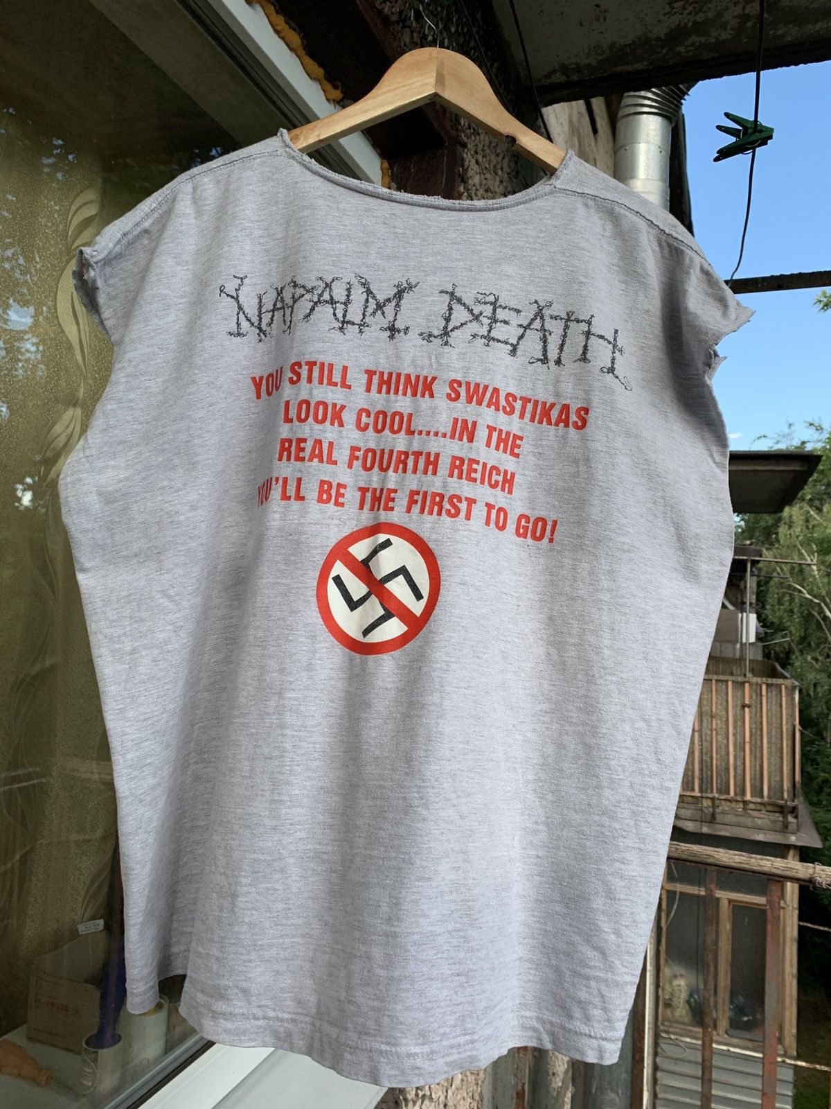 1993 Vintage Napalm Death Nazi Punks Fuck Off Sleeveles