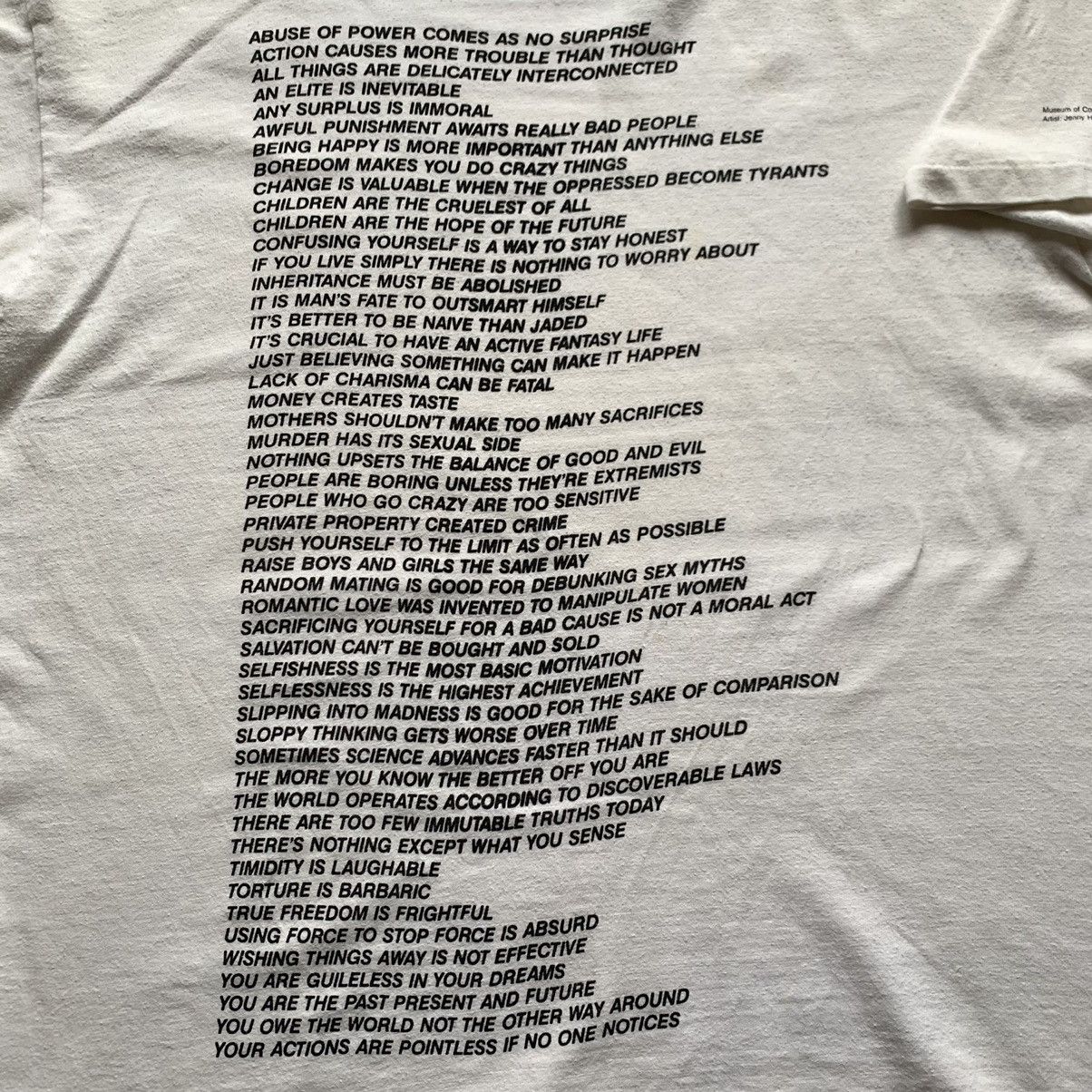 Vintage Vintage 1990s Jenny Holzer Truisms Art Graphic T Shirt Large Size US L / EU 52-54 / 3 - 3 Thumbnail