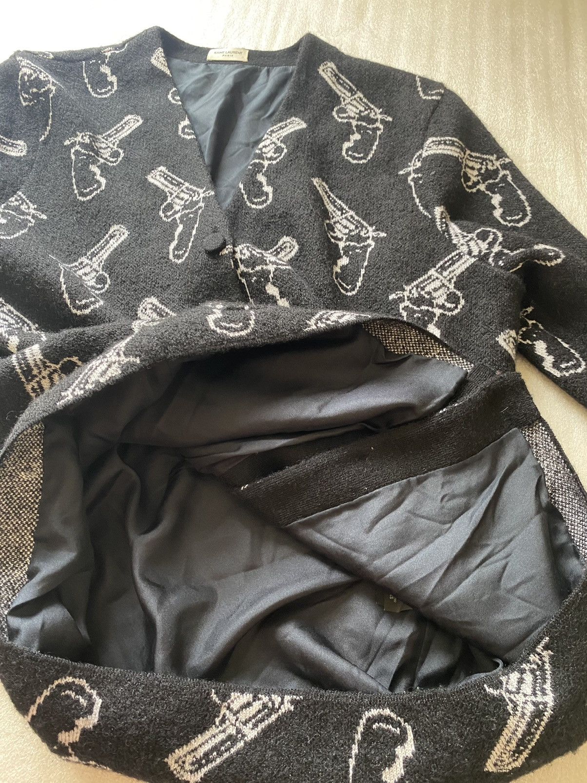 Saint Laurent Paris FW14 Saint Laurent pistols cardigan x Hedi Slimane Size US M / EU 48-50 / 2 - 23 Thumbnail
