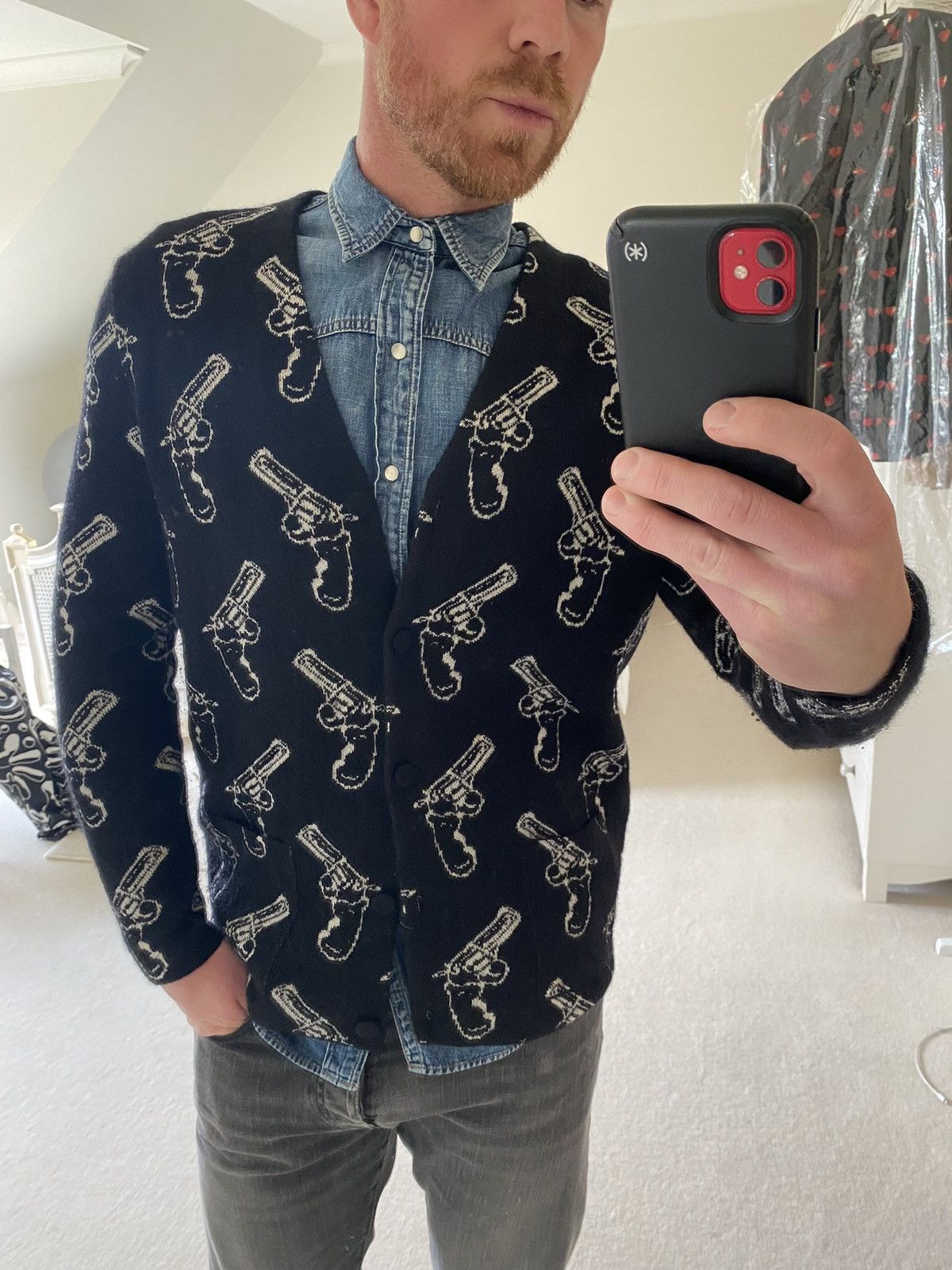 Saint Laurent Paris FW14 Saint Laurent pistols cardigan x Hedi Slimane Size US M / EU 48-50 / 2 - 6 Thumbnail