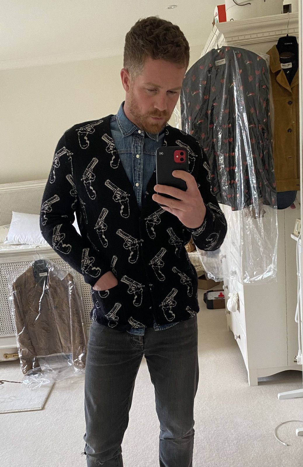 Saint Laurent Paris FW14 Saint Laurent pistols cardigan x Hedi Slimane Size US M / EU 48-50 / 2 - 7 Thumbnail