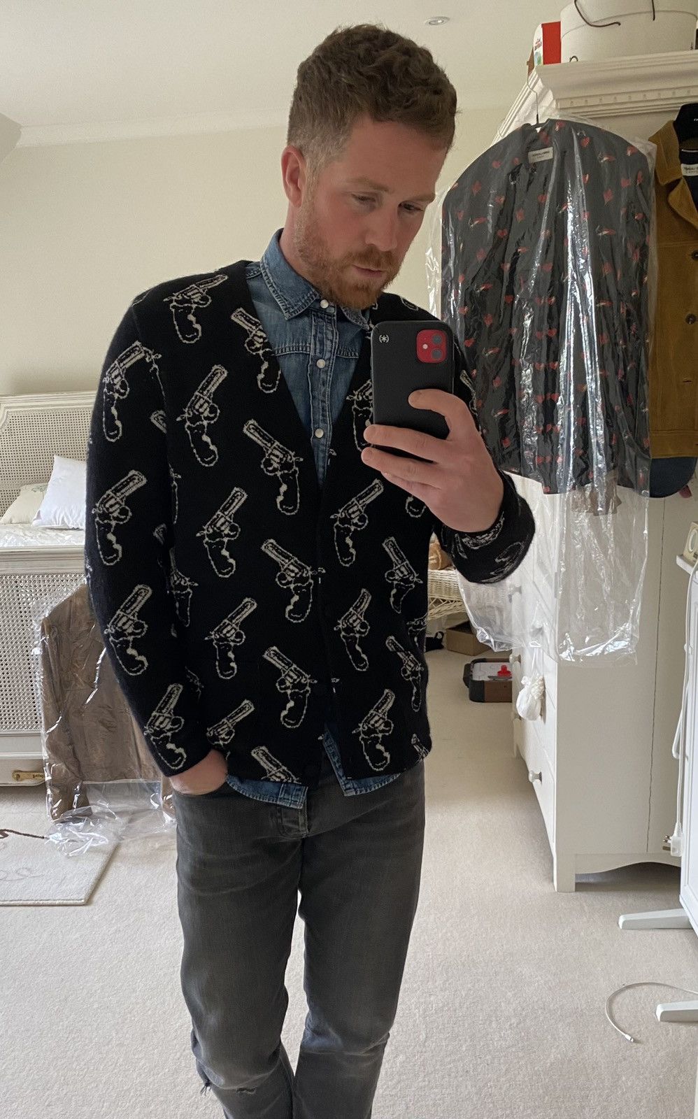 Saint Laurent Paris FW14 Saint Laurent pistols cardigan x Hedi Slimane Size US M / EU 48-50 / 2 - 1 Thumbnail