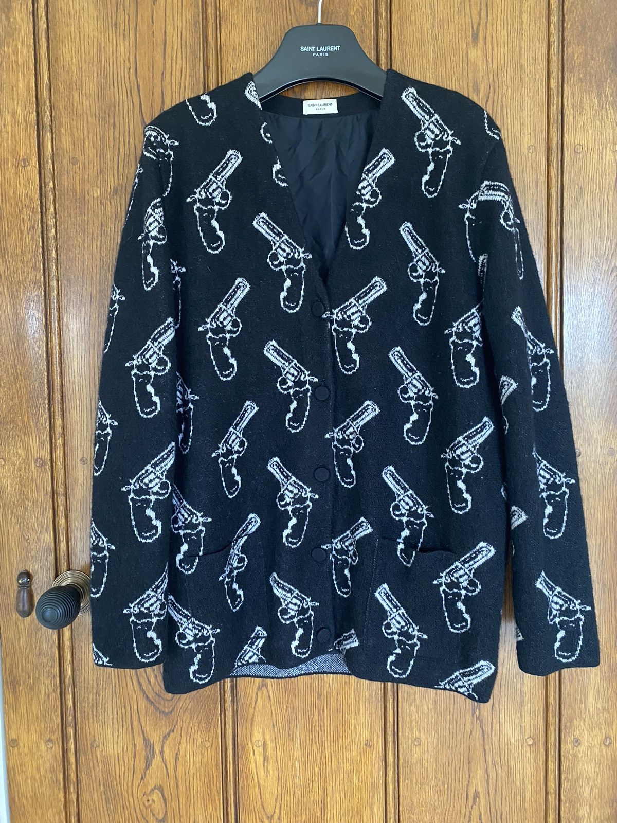 Saint Laurent Paris FW14 Saint Laurent pistols cardigan x Hedi Slimane Size US M / EU 48-50 / 2 - 2 Thumbnail