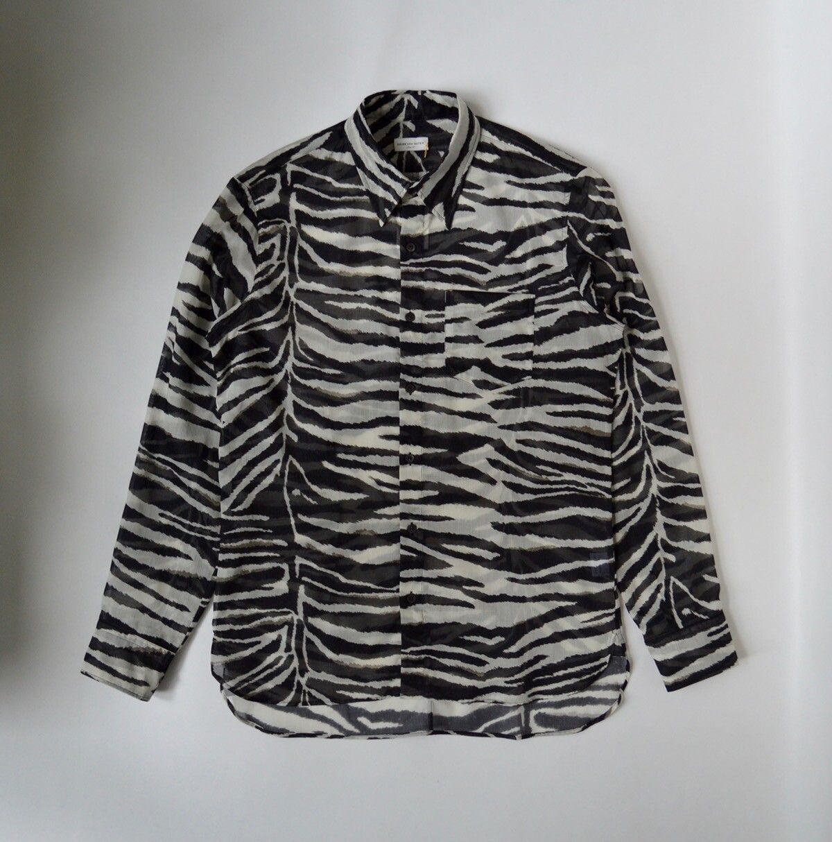 Pre-owned Dries Van Noten S/s 21 Zebra Print Shirt In Black/white