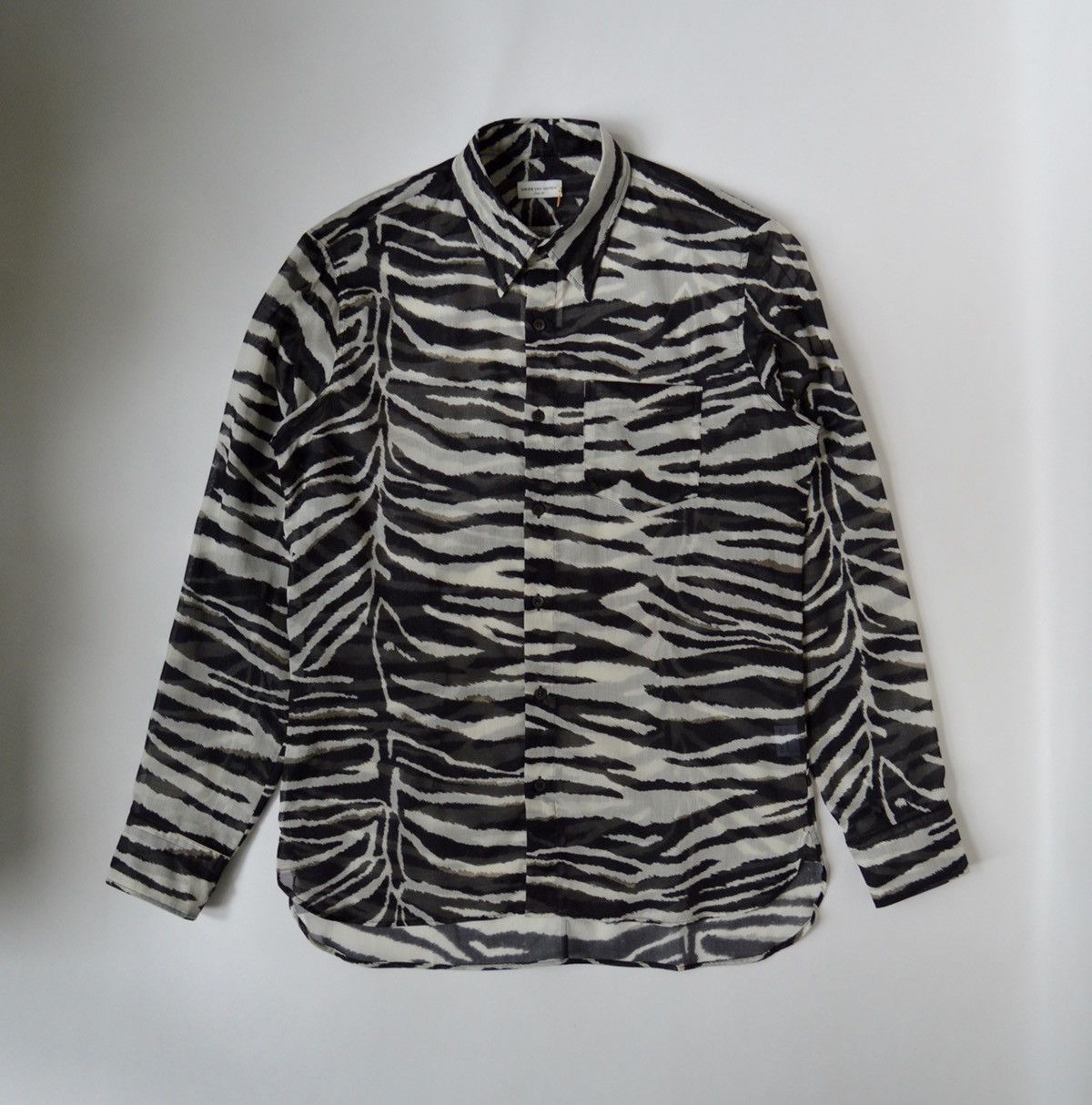 image of Dries Van Noten S/s 21 Zebra Print Shirt in Black/White, Men's (Size Medium)