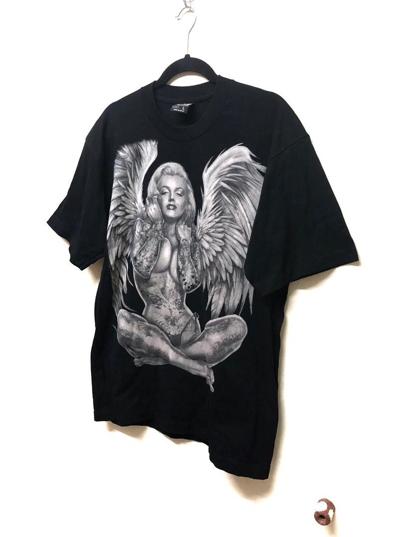 Band Tees × Marilyn Manson × Vintage Vintage Marilyn Manson Angel forever young Over Print Rare Size US XL / EU 56 / 4 - 2 Thumbnail