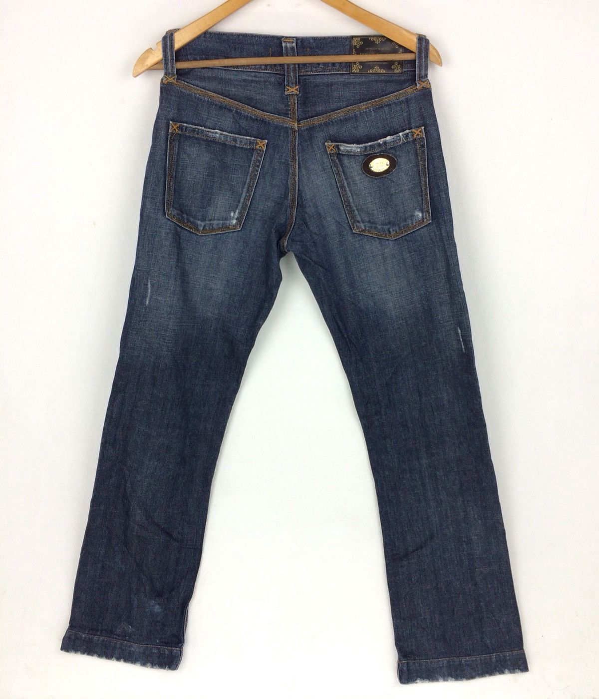 Dolce & Gabbana Distressed Denim D&G Jeans Pant Metal Gold Patch Pocket Size US 32 / EU 48 - 13 Thumbnail