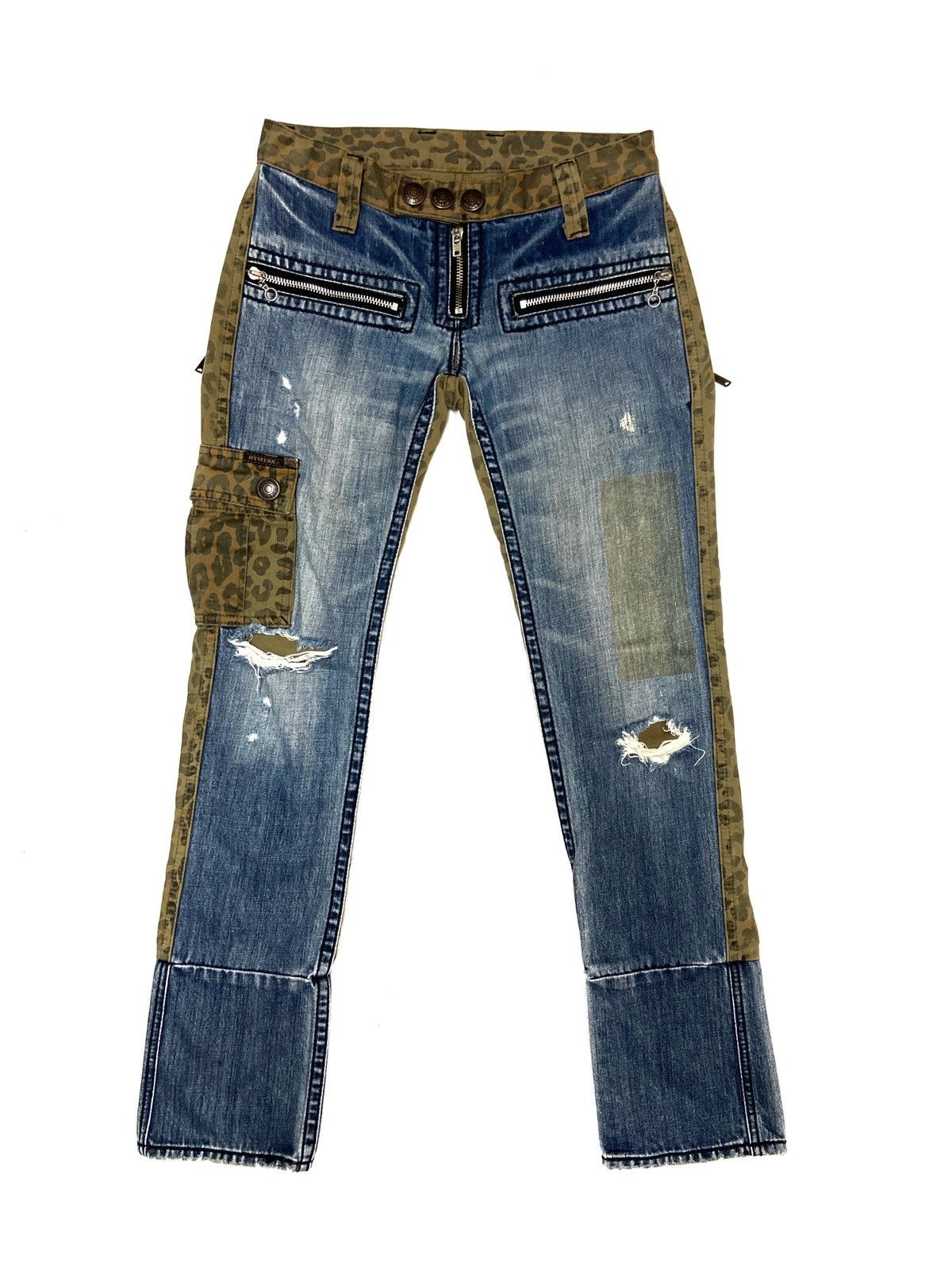 Hysteric Glamour × Japanese Brand 90's Distressed Hysteric Glamour Hybrid Cheetah Denim Pants Size US 28 / EU 44 - 1 Thumbnail
