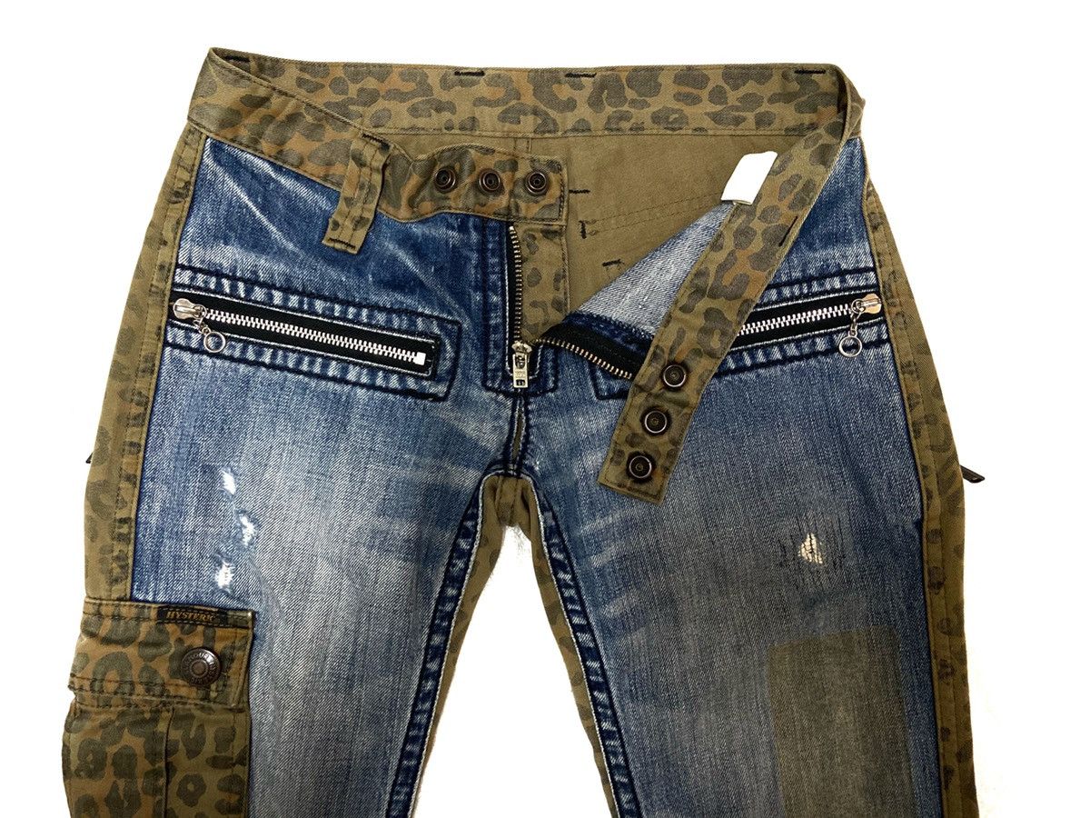 Hysteric Glamour × Japanese Brand 90's Distressed Hysteric Glamour Hybrid Cheetah Denim Pants Size US 28 / EU 44 - 3 Thumbnail