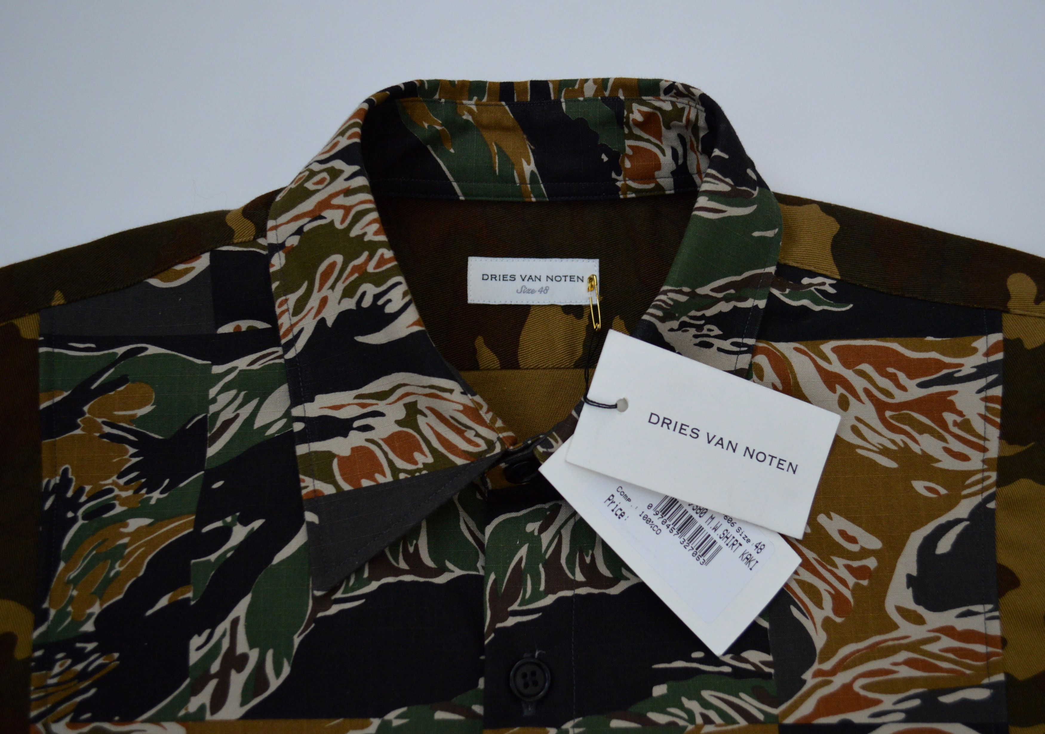 Dries Van Noten S/S 20 Patchwork Camo Shirt Size US M / EU 48-50 / 2 - 3 Thumbnail