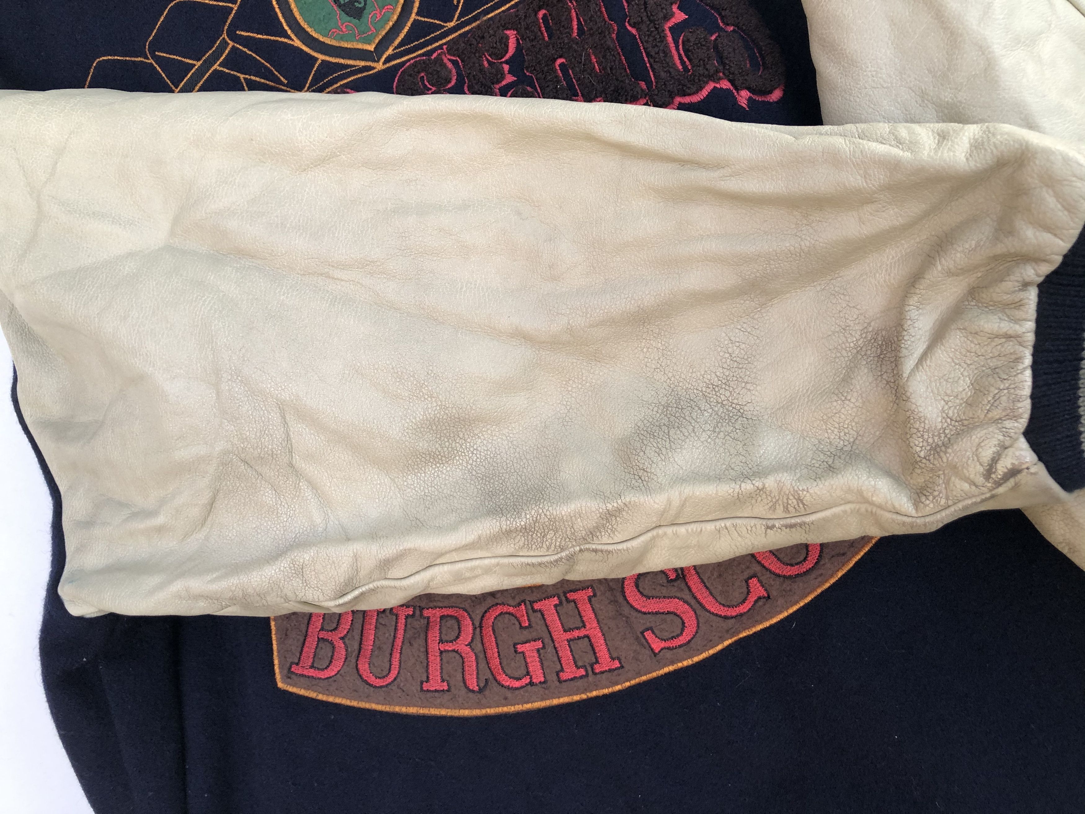 Japanese Brand VINTAGE 90’S BURGH SCOTT WORLD SERIES WOOL/LEATHER VARSITY Size US XL / EU 56 / 4 - 16 Thumbnail