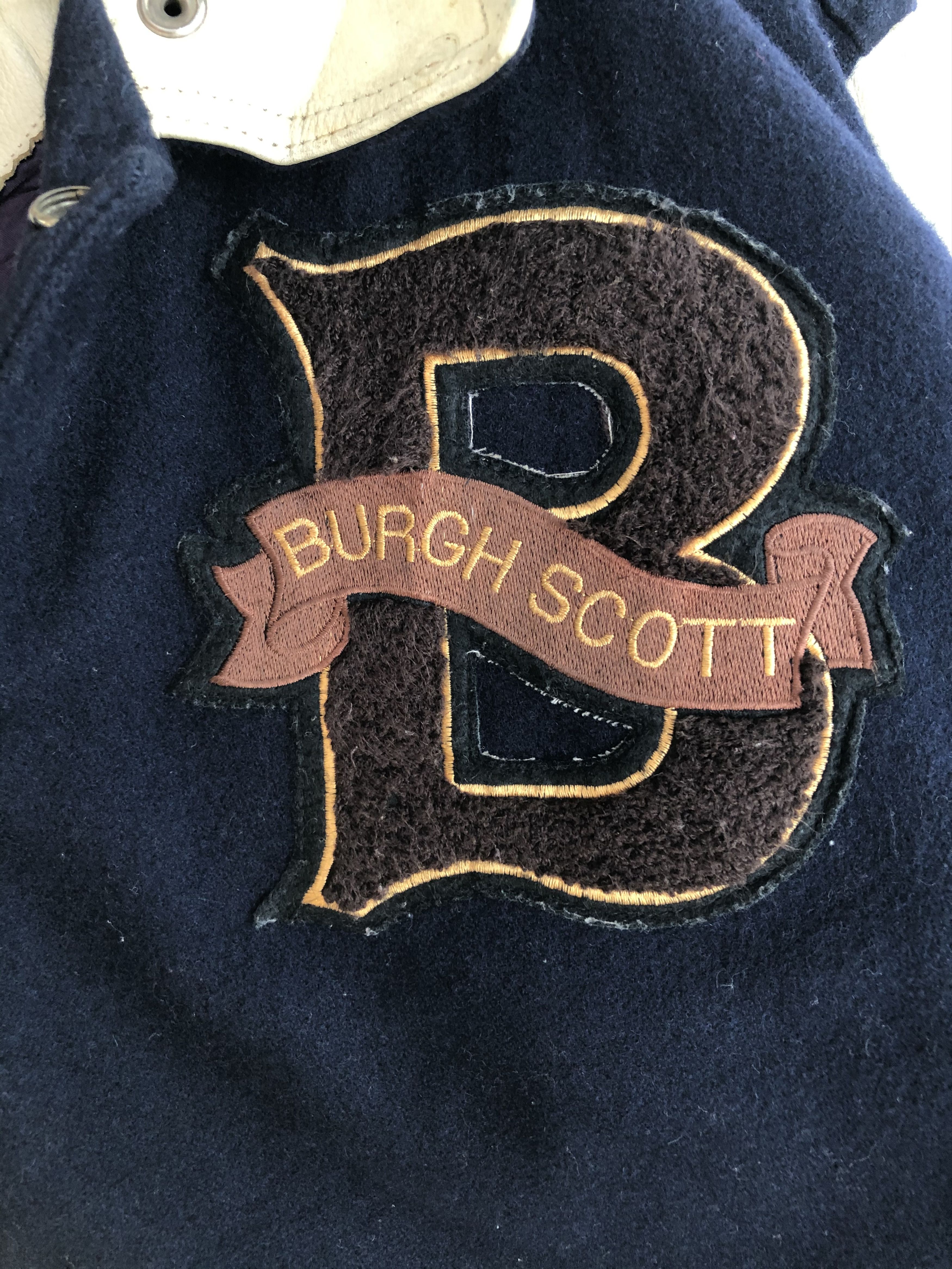 Japanese Brand VINTAGE 90’S BURGH SCOTT WORLD SERIES WOOL/LEATHER VARSITY Size US XL / EU 56 / 4 - 5 Thumbnail