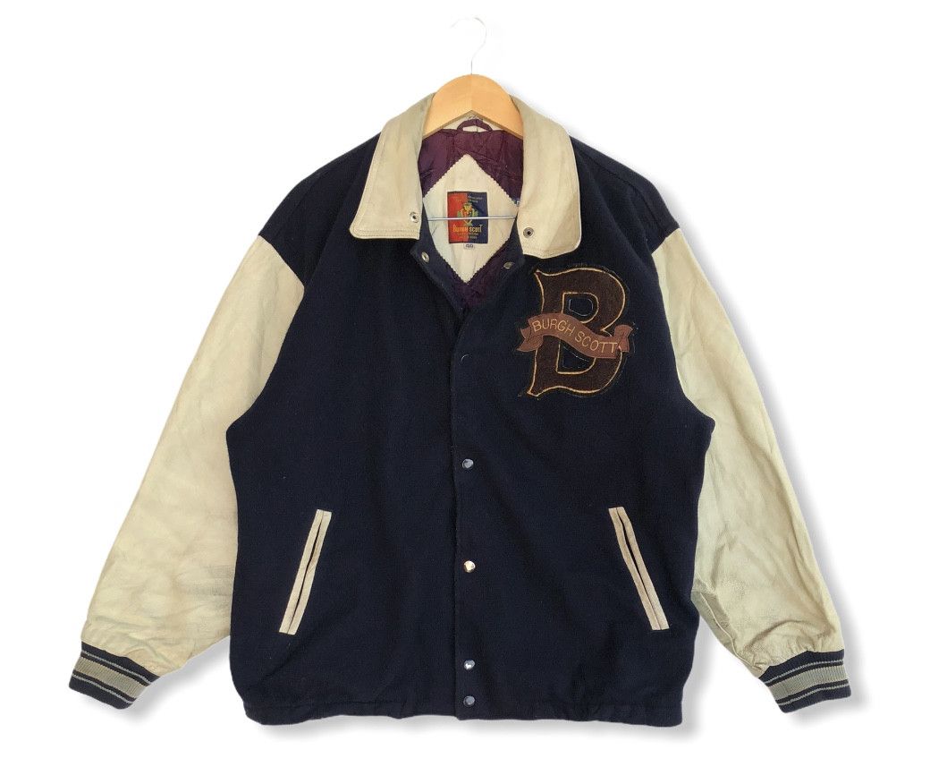 Japanese Brand VINTAGE 90’S BURGH SCOTT WORLD SERIES WOOL/LEATHER VARSITY Size US XL / EU 56 / 4 - 2 Thumbnail