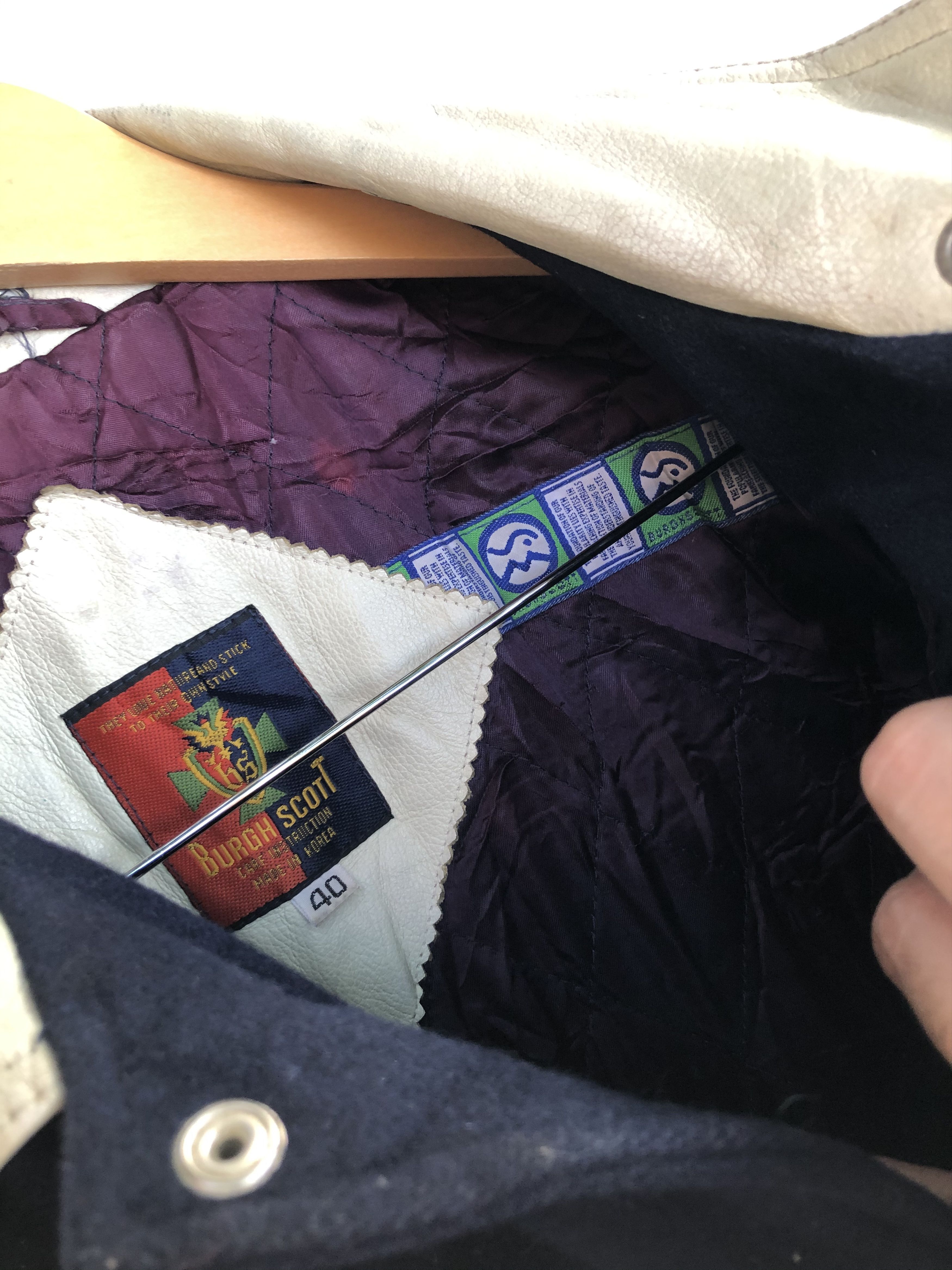 Japanese Brand VINTAGE 90’S BURGH SCOTT WORLD SERIES WOOL/LEATHER VARSITY Size US XL / EU 56 / 4 - 6 Thumbnail