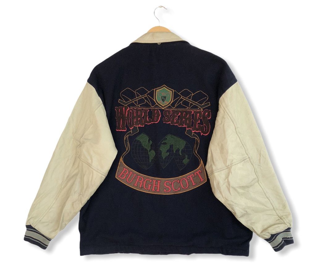 VINTAGE 90’S BURGH SCOTT WORLD SERIES WOOL/LEATHER VARSITY