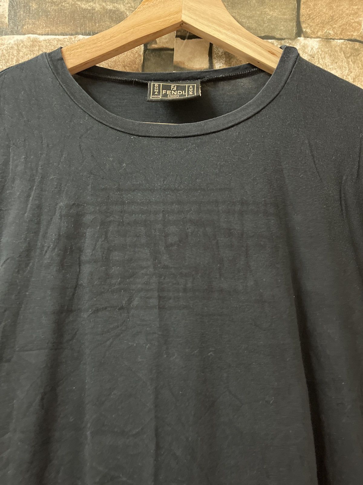 Fendi 🔥HOT🔥FENDI JEANS ROMA ALL BLACK T-SHIRT VERY RARE Size US M / EU 48-50 / 2 - 2 Thumbnail