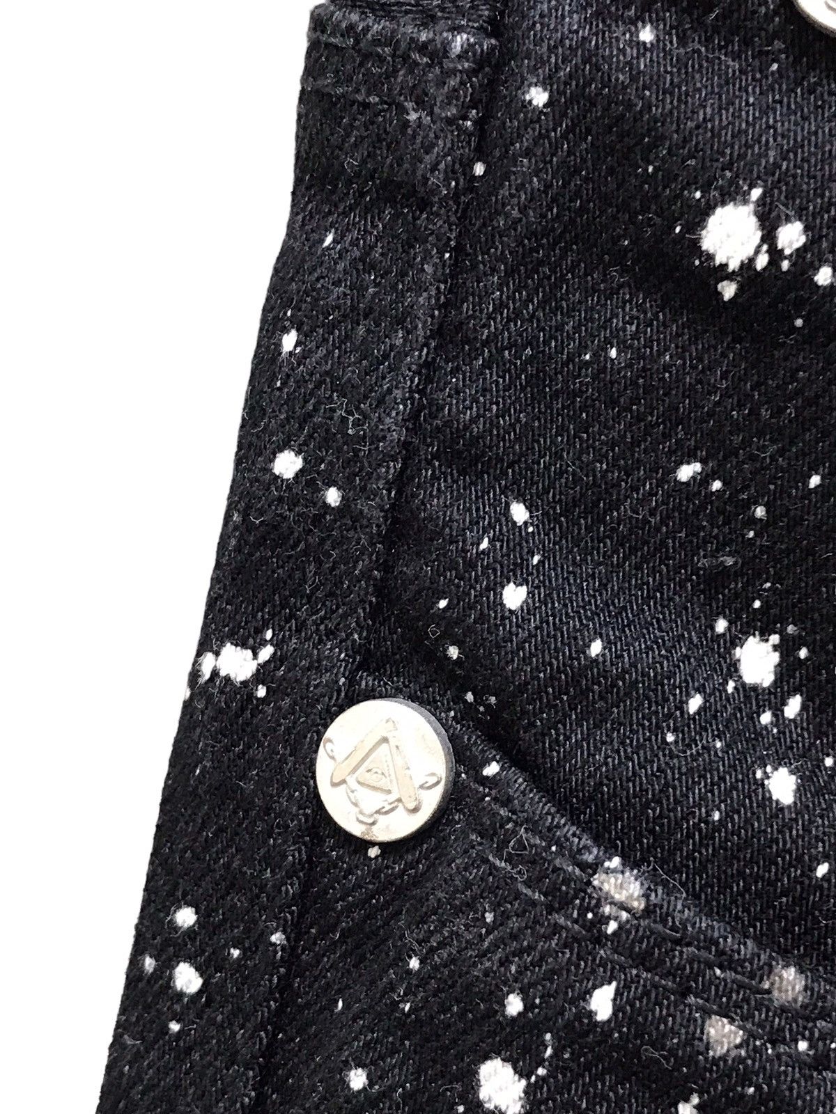 Japanese Brand GINRHYMES Paint Splash Destroyed Black Skinny Denim Jeans Size US 33 - 8 Thumbnail
