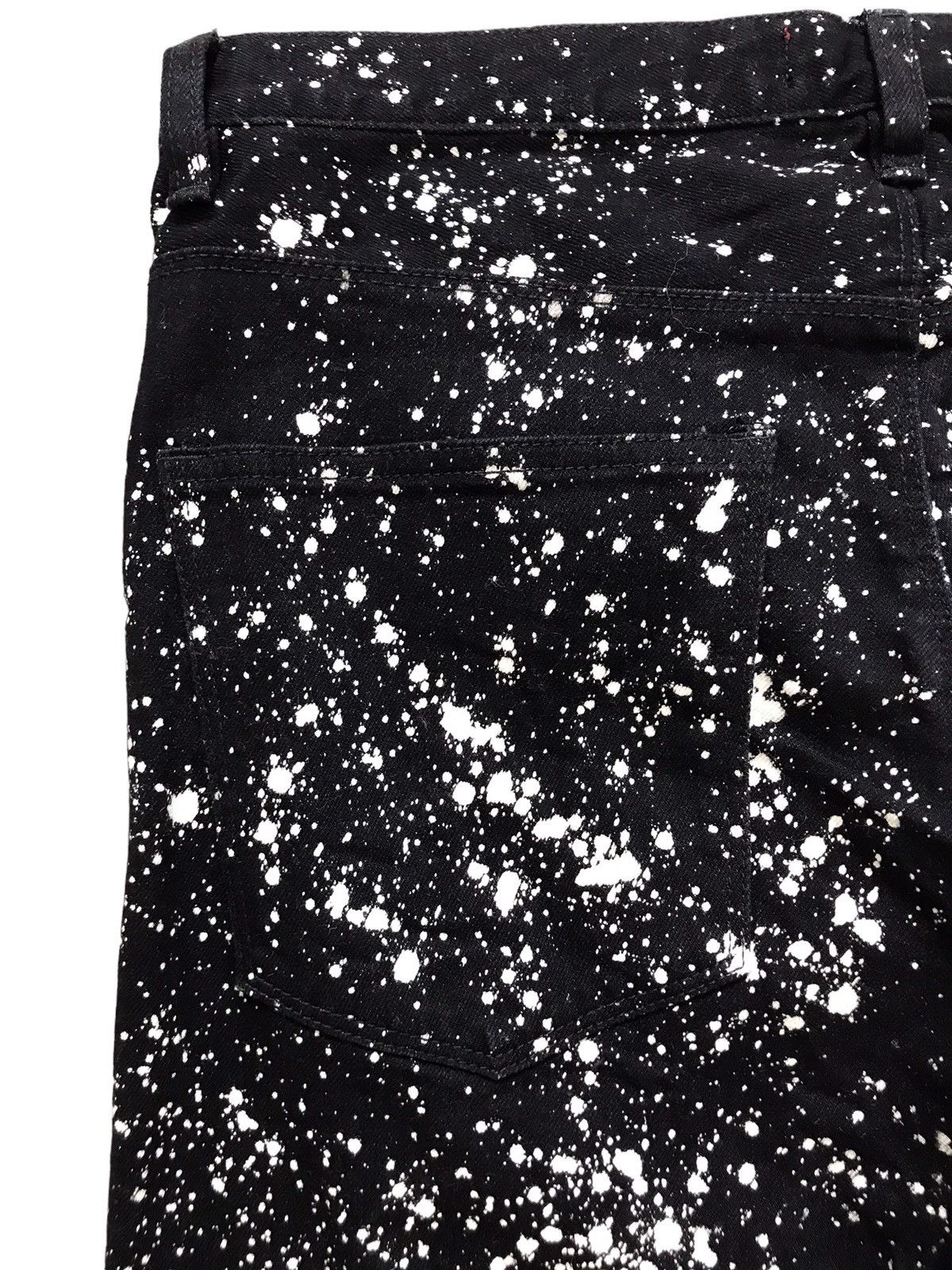 Japanese Brand GINRHYMES Paint Splash Destroyed Black Skinny Denim Jeans Size US 33 - 12 Thumbnail