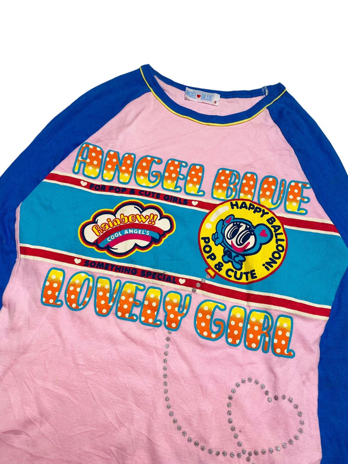 Hysteric Glamour 1990s Angel Blue - Printed Mascots Lovely Girl Raglan Size S / US 4 / IT 40 - 2 Thumbnail