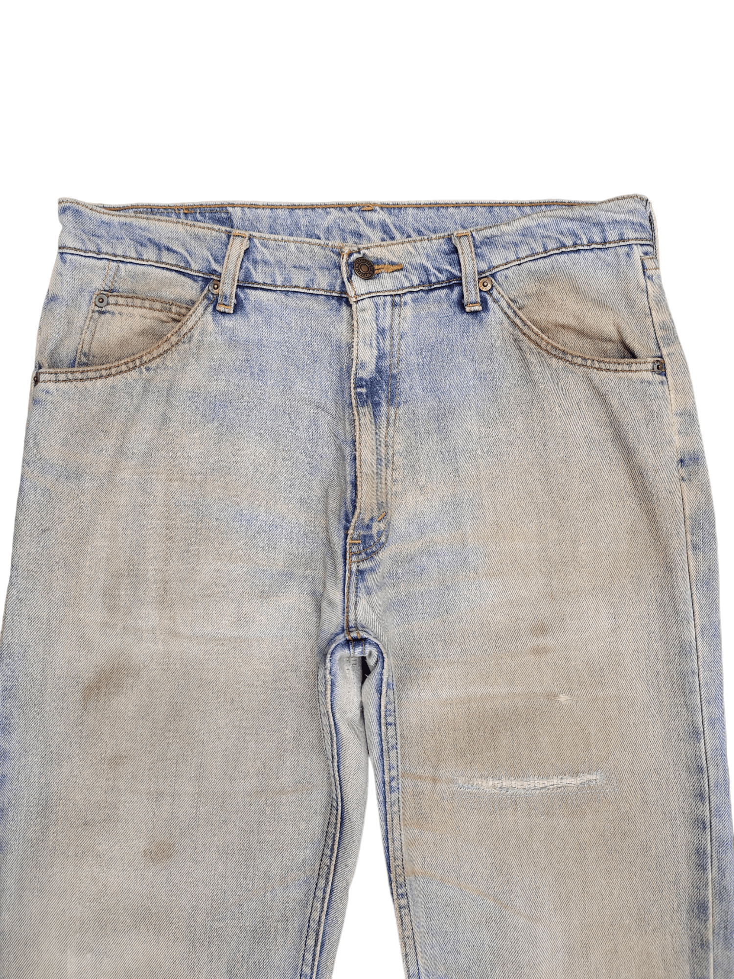 Levi's Vintage Levis 607 Orange Tag Light Wash Dirty Denim Jeans Size US 34 / EU 50 - 2 Thumbnail