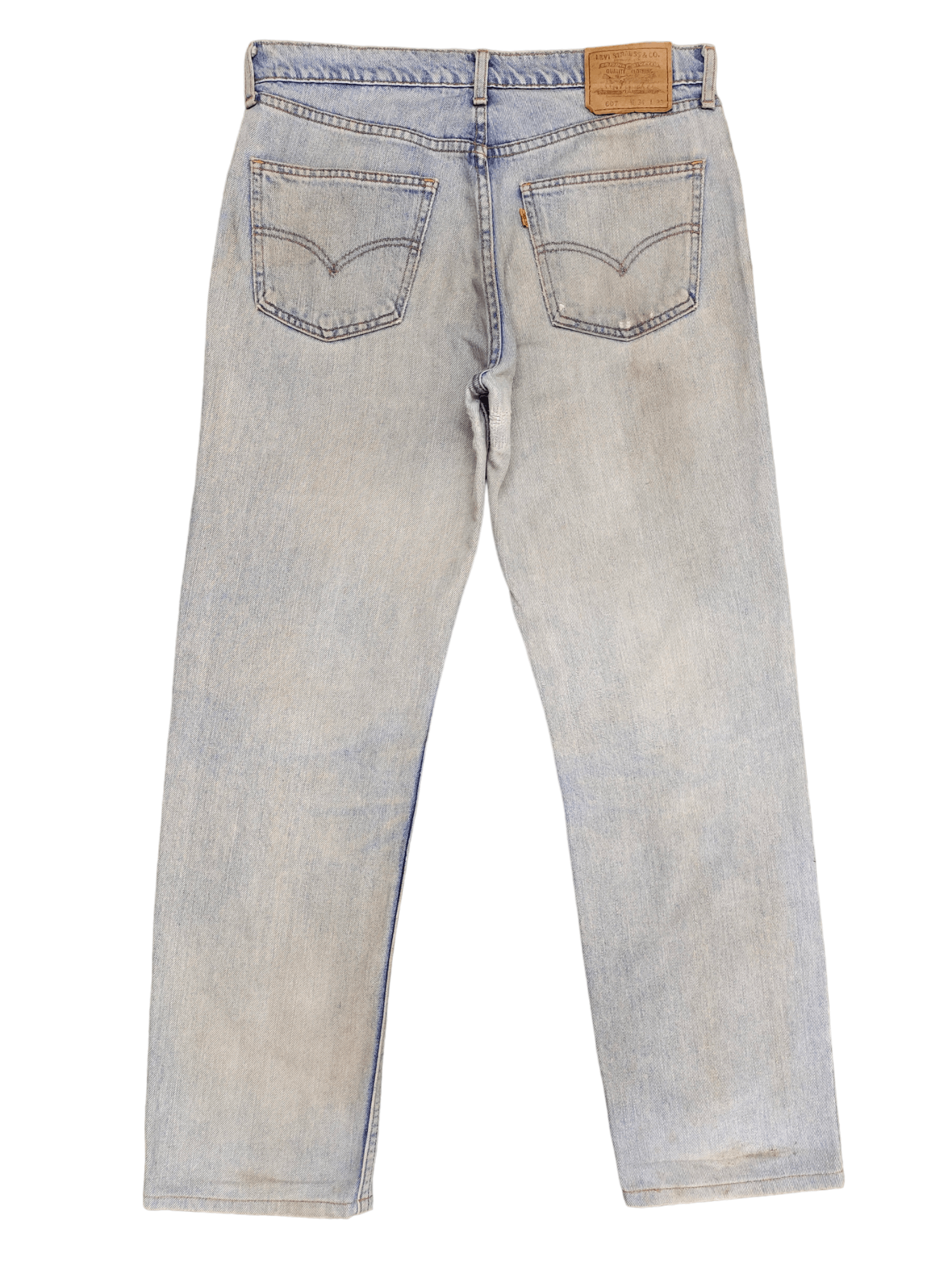 Levi's Vintage Levis 607 Orange Tag Light Wash Dirty Denim Jeans Size US 34 / EU 50 - 6 Thumbnail