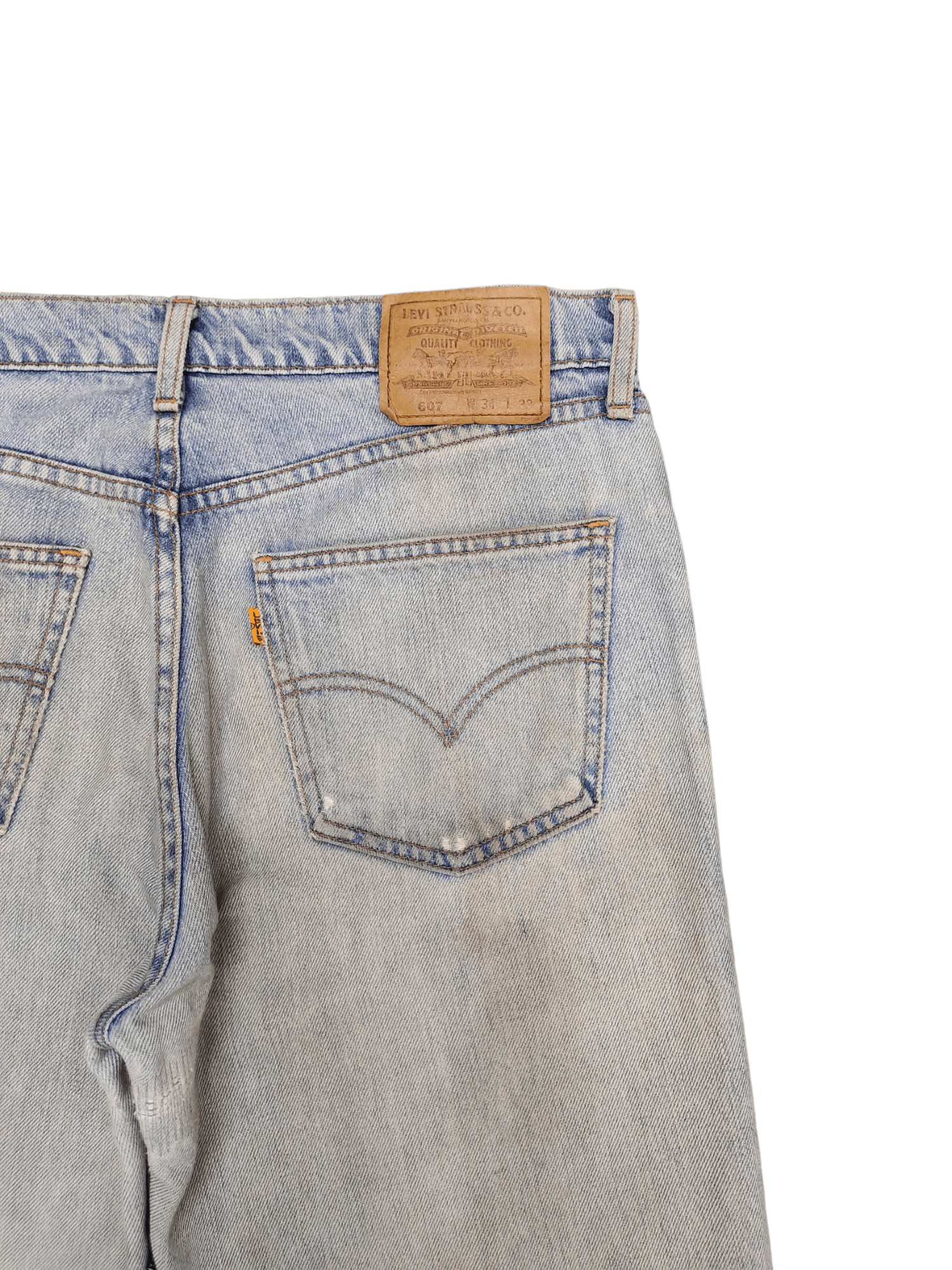 Levi's Vintage Levis 607 Orange Tag Light Wash Dirty Denim Jeans Size US 34 / EU 50 - 10 Thumbnail