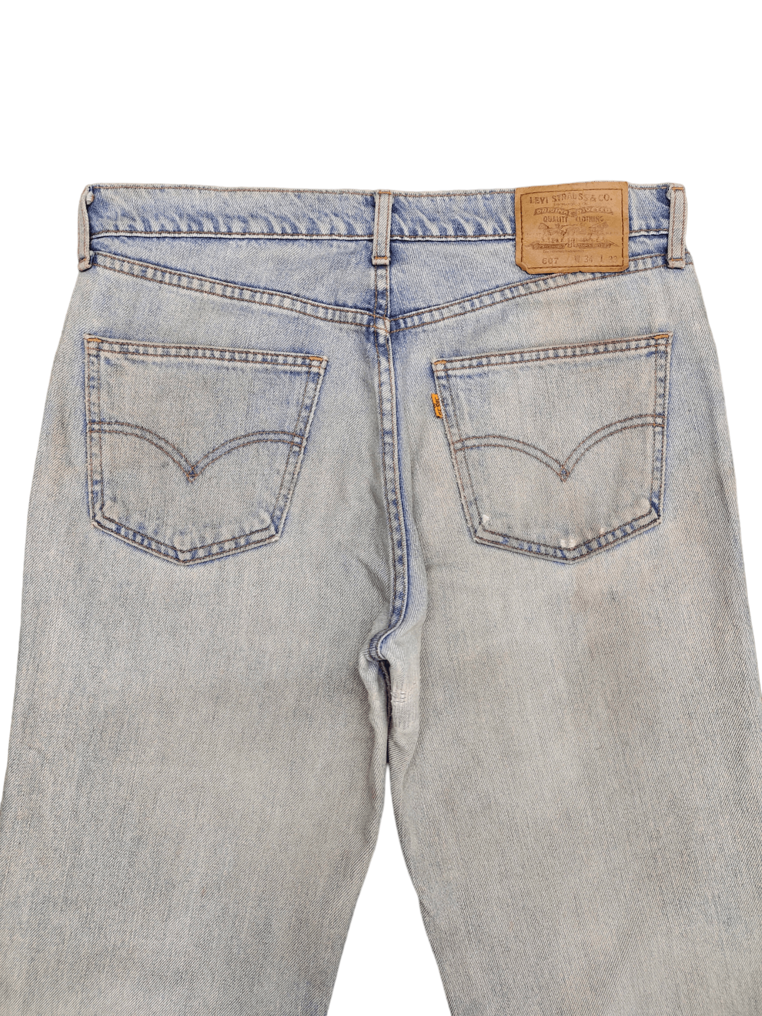 Levi's Vintage Levis 607 Orange Tag Light Wash Dirty Denim Jeans Size US 34 / EU 50 - 9 Thumbnail