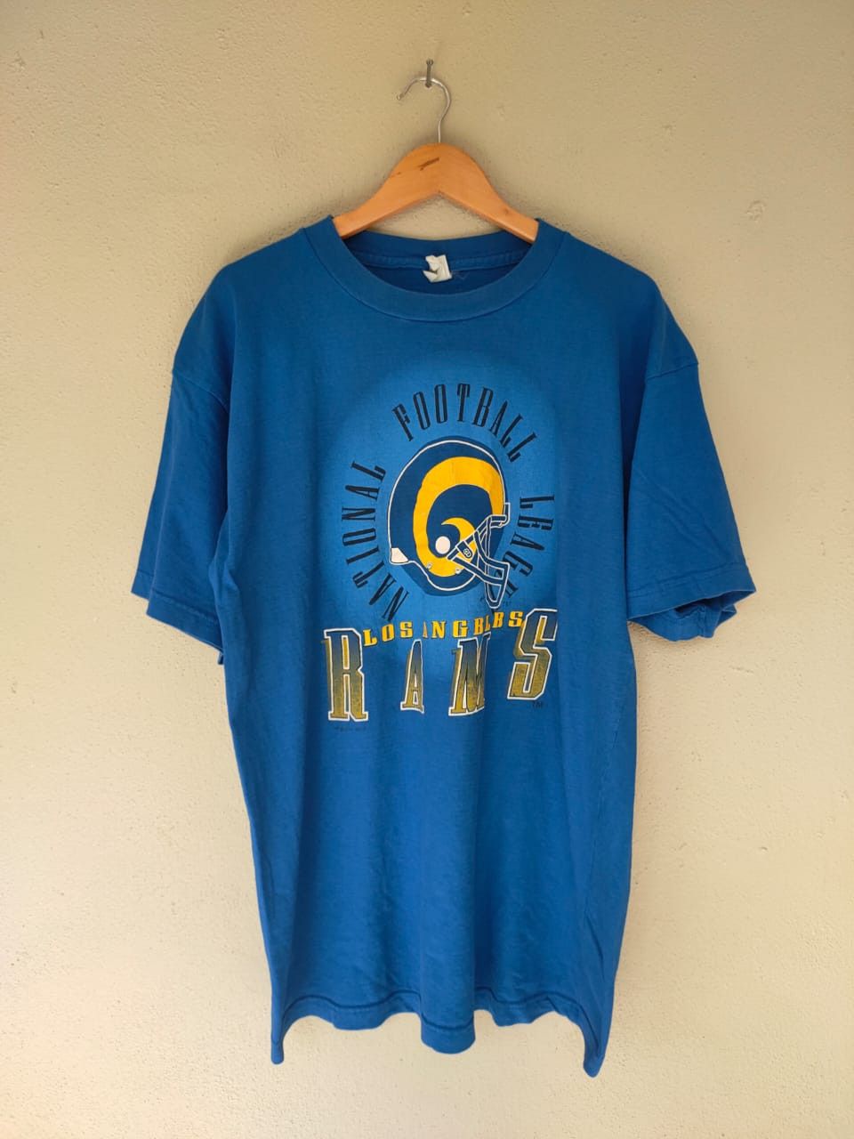 image of 90's Vintage Los Angles Rams Nfl T in Blue, Men's (Size XL)